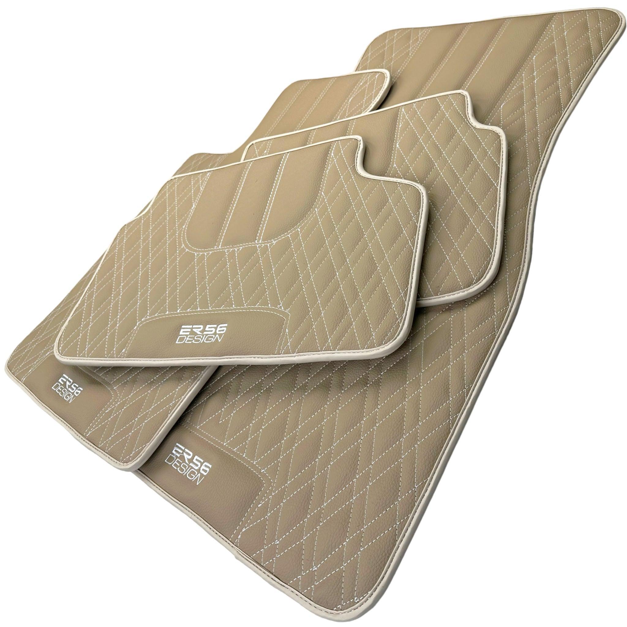 Beige Leather Floor Mats For BMW M6 F12 Convertible - AutoWin