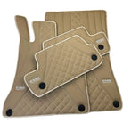 Beige Leather Floor Mats For Mercedes Benz C-Class S204 Estate (2007-2014) | ER56 Design - AutoWin