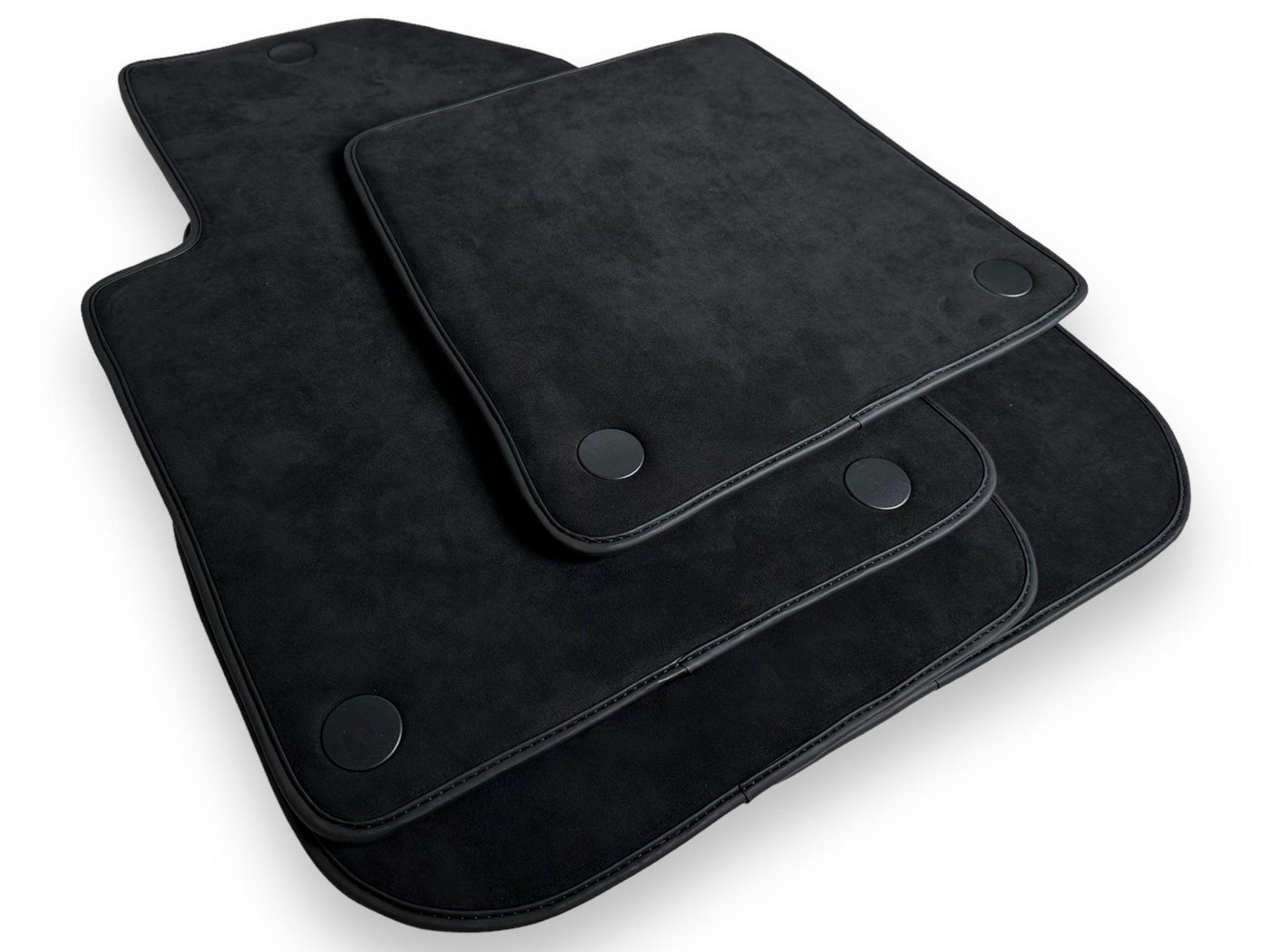 Black Alcantara Floor Mats For Ferrari 612 Scaglietti 2005-2011 ER56 Design - AutoWin