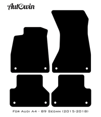 Black Floor Mats for Audi A4 - B9 Sedan (2015-2018) | Fighter Jet Edition - AutoWin