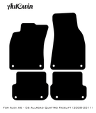 Black Floor Mats for Audi A6 - C6 Allroad Quattro Facelift (2008-2011) With Orange Alcantara | ER56 Design - AutoWin