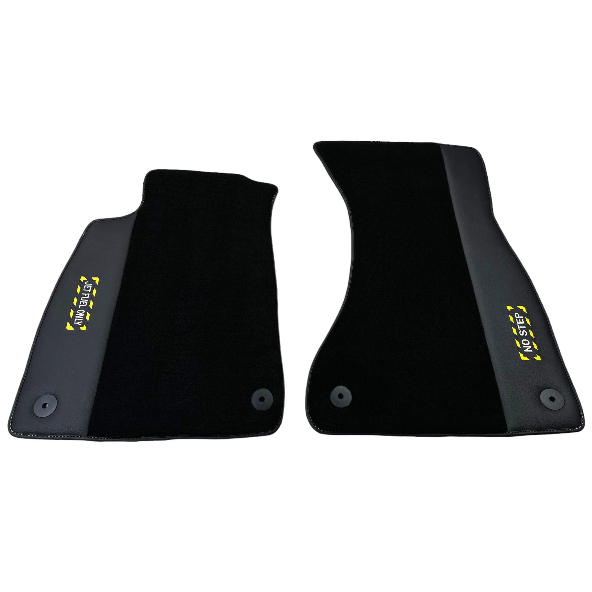 Black Floor Mats for Audi A6 - C6 Sedan Facelift (2008-2011) | Fighter Jet Edition - AutoWin