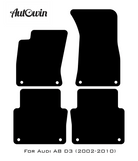 Black Floor Mats for Audi A8 D3 (2002-2010) With Orange Alcantara | ER56 Design - AutoWin