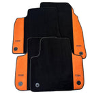 Black Floor Mats for Audi Q7 4L (2006-2015) With Orange Alcantara | ER56 Design - AutoWin