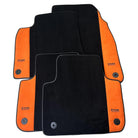 Black Floor Mats for Audi Q7 4L (2006-2015) With Orange Alcantara | ER56 Design - AutoWin