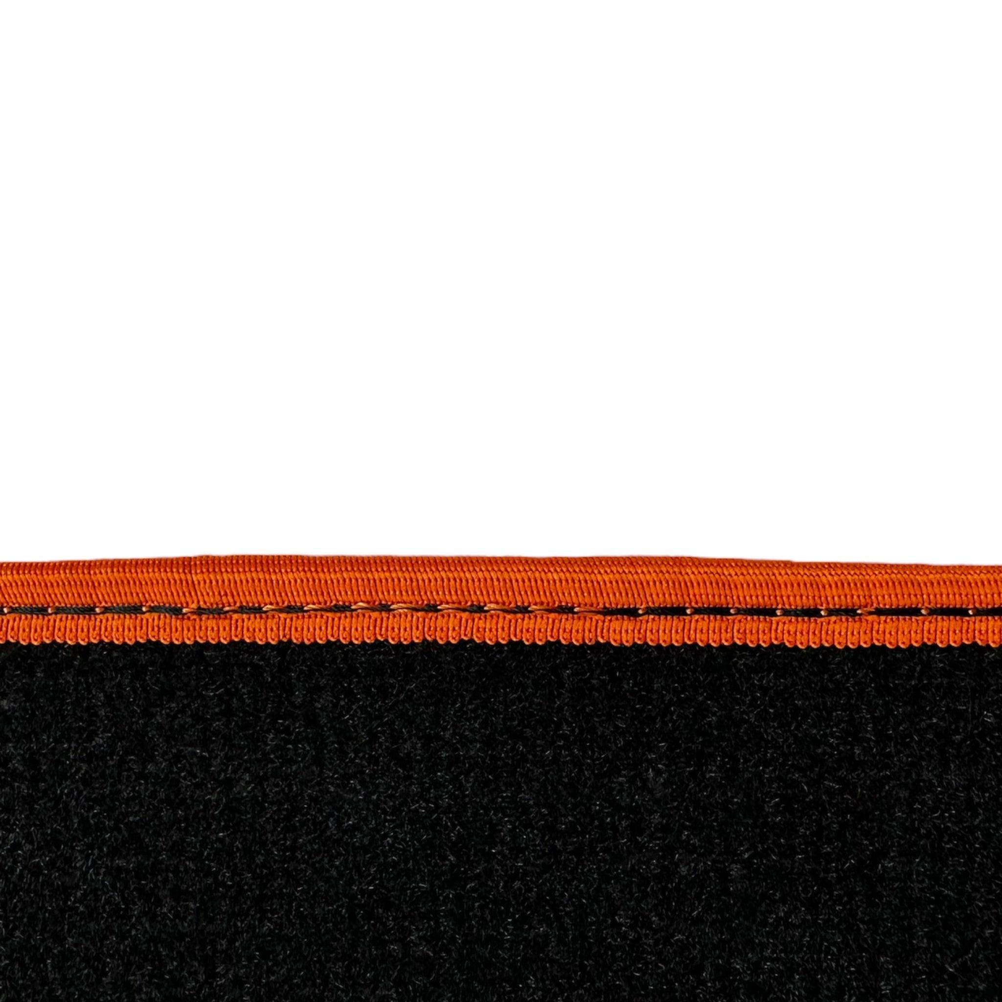 Black Floor Mats For BMW 1 Series E82 | Orange Trim - AutoWin
