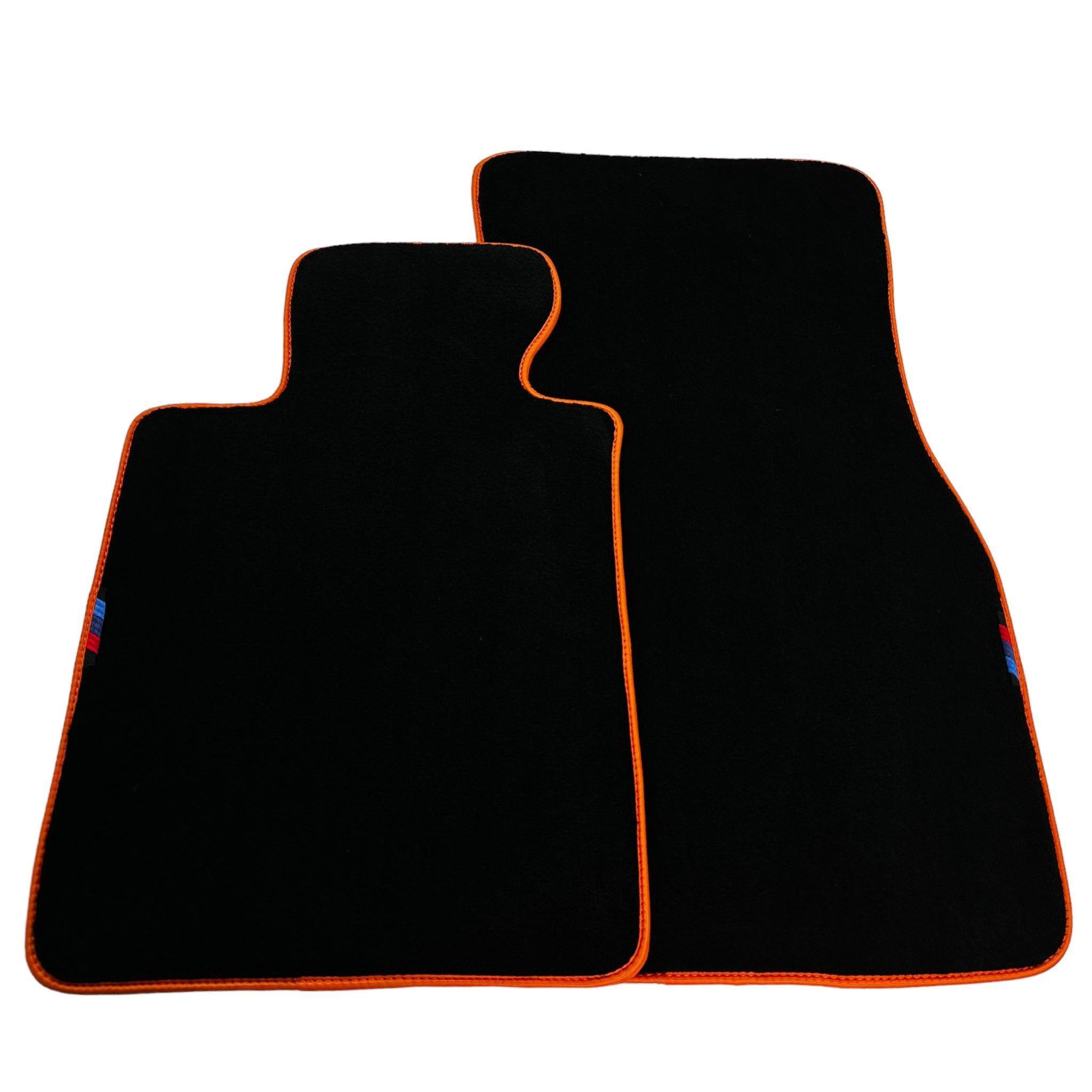 Black Floor Mats For BMW 1 Series E82 | Orange Trim - AutoWin