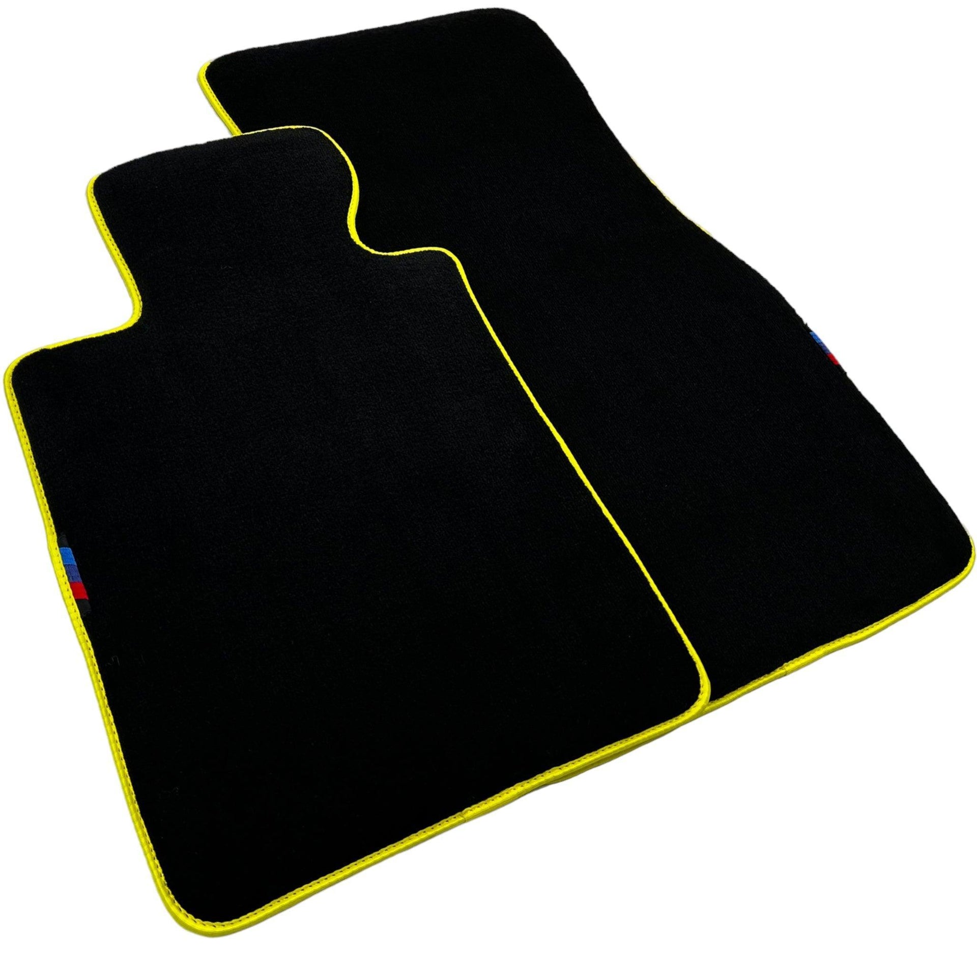 Black Floor Mats For BMW 3 Series F36 Gran Coupe | | Yellow Trim - AutoWin