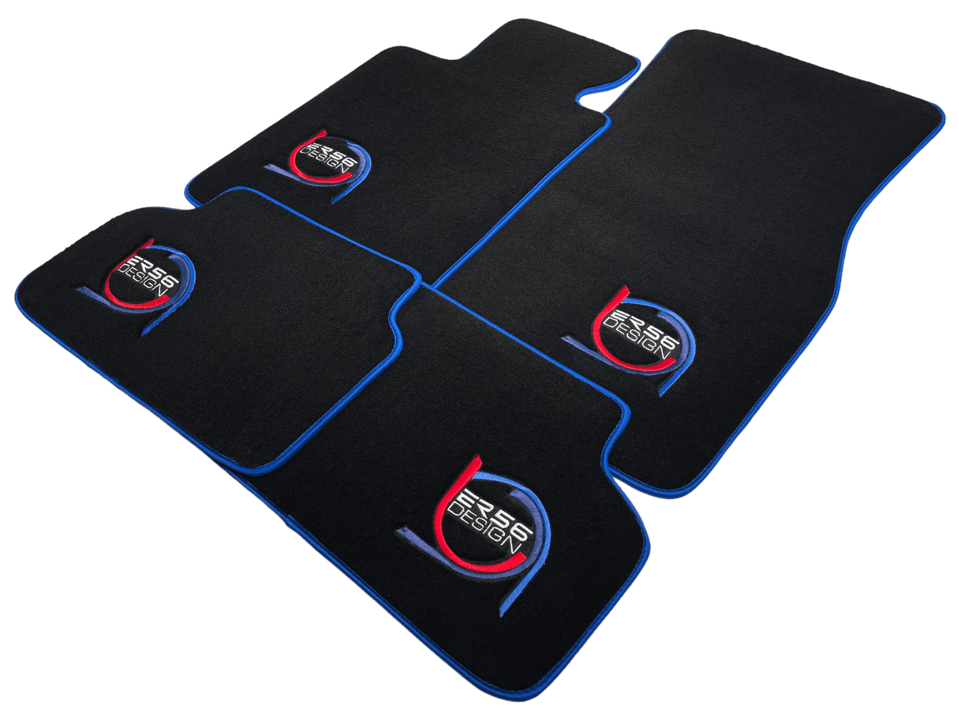 Black Floor Mats For BMW 5 Series G30 ER56 Design Limited Edition Blue Trim - AutoWin