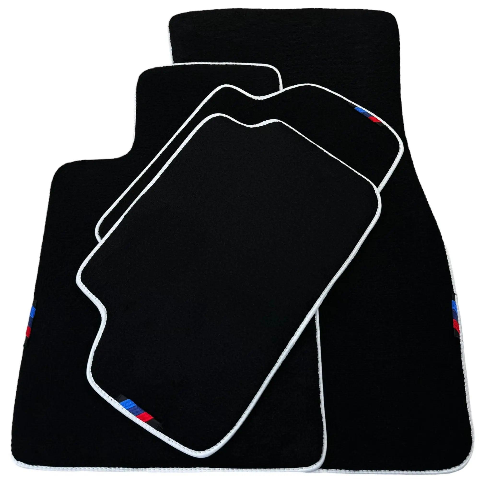 Black Floor Mats For BMW 6 Series F06 Gran Coupe | White Trim AutoWin Brand - AutoWin