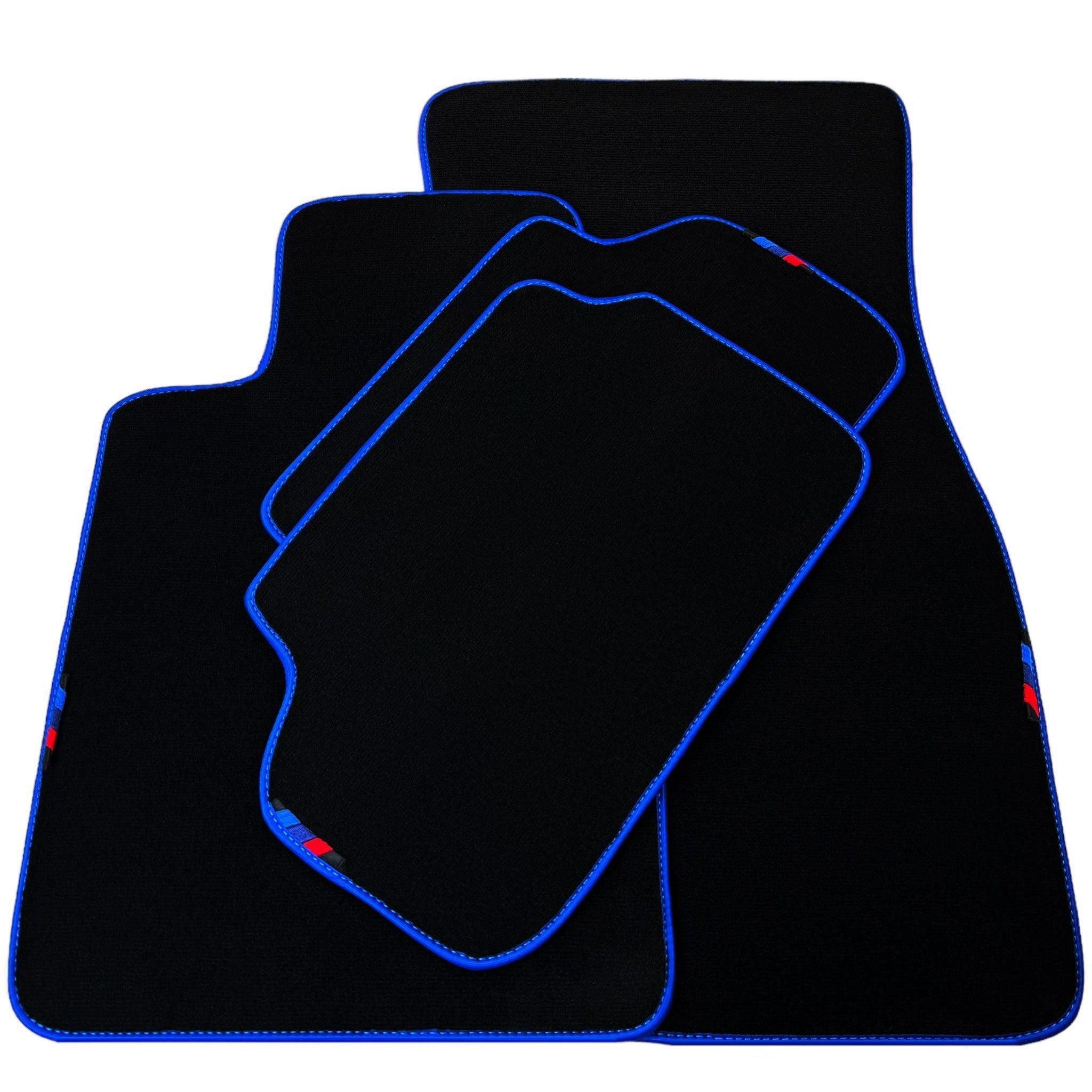 Black Floor Mats For BMW 8 Series Gran Coupe G16 | Blue Trim AutoWin Brand - AutoWin