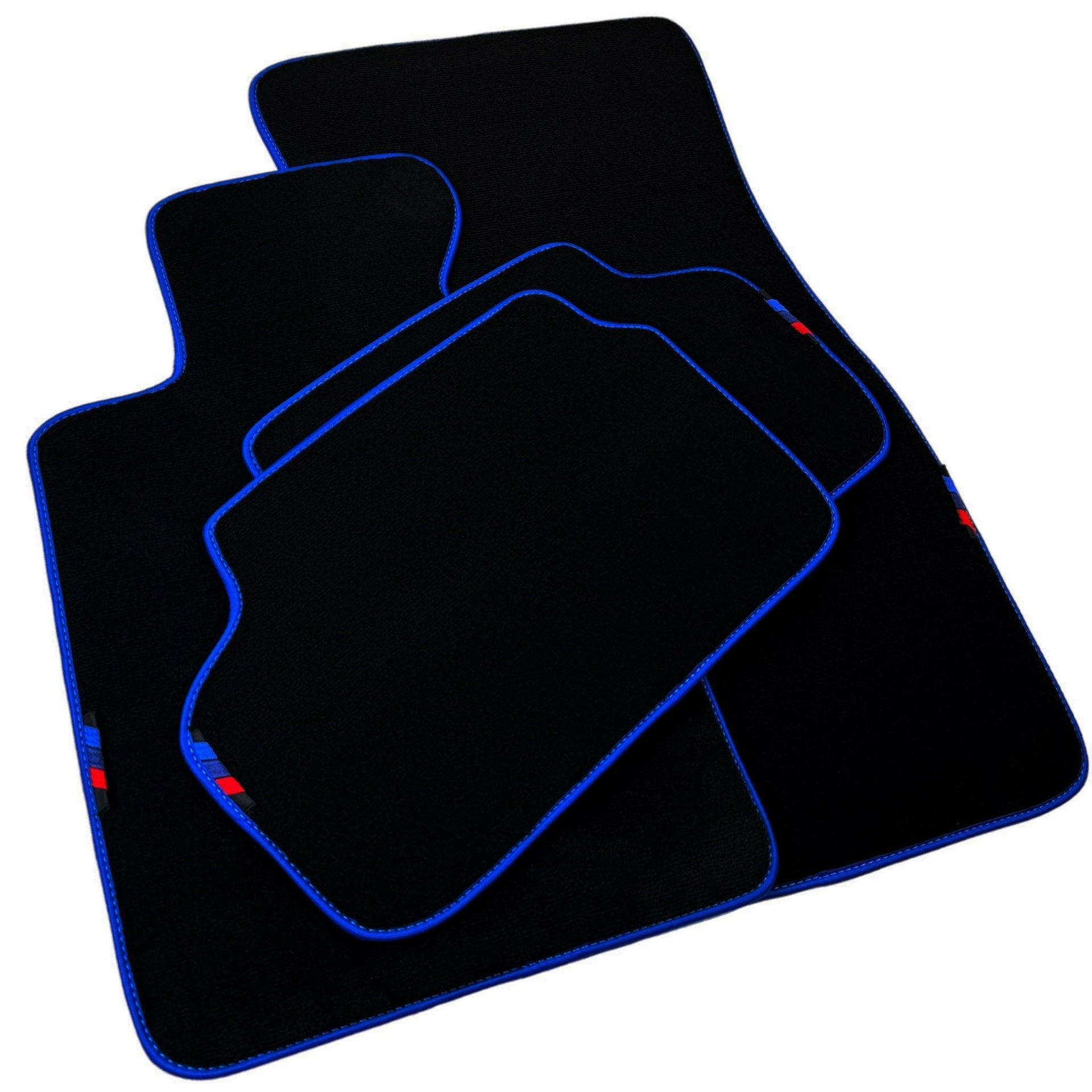 Black Floor Mats For BMW X1 Series E84 | Blue Trim - AutoWin