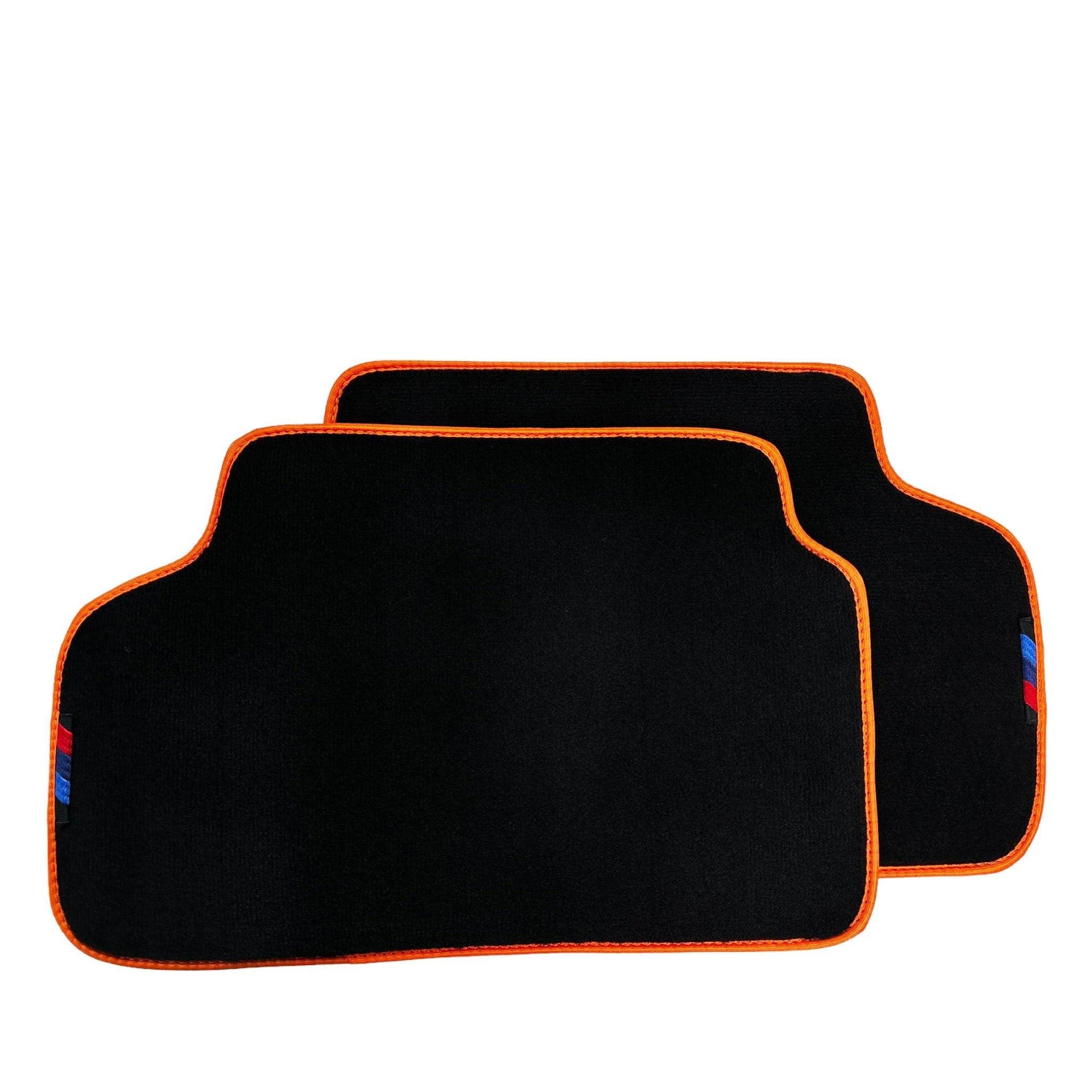 Black Floor Mats For BMW X5 Series E70 | Orange Trim - AutoWin