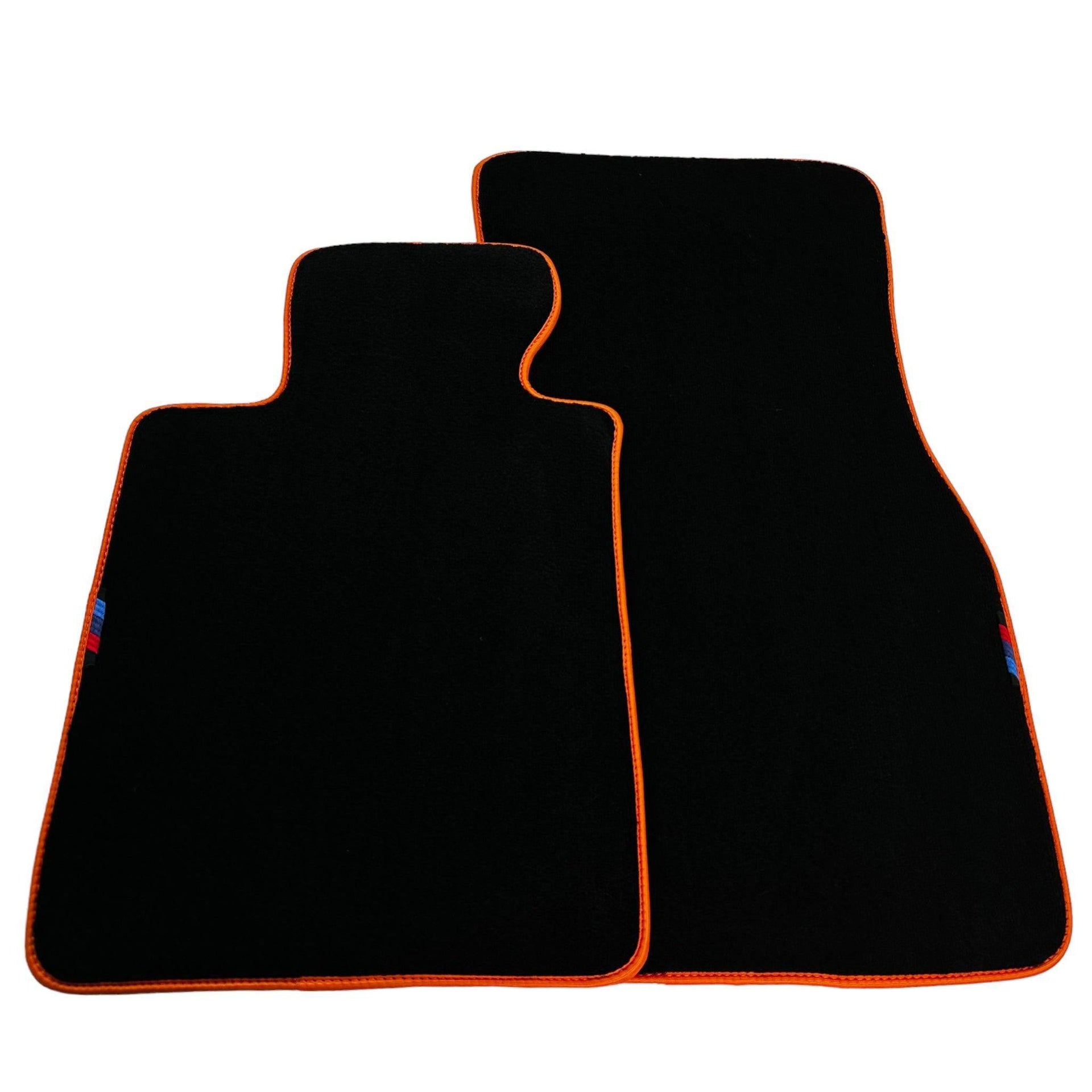 Black Floor Mats For BMW X5 Series E70 | Orange Trim - AutoWin