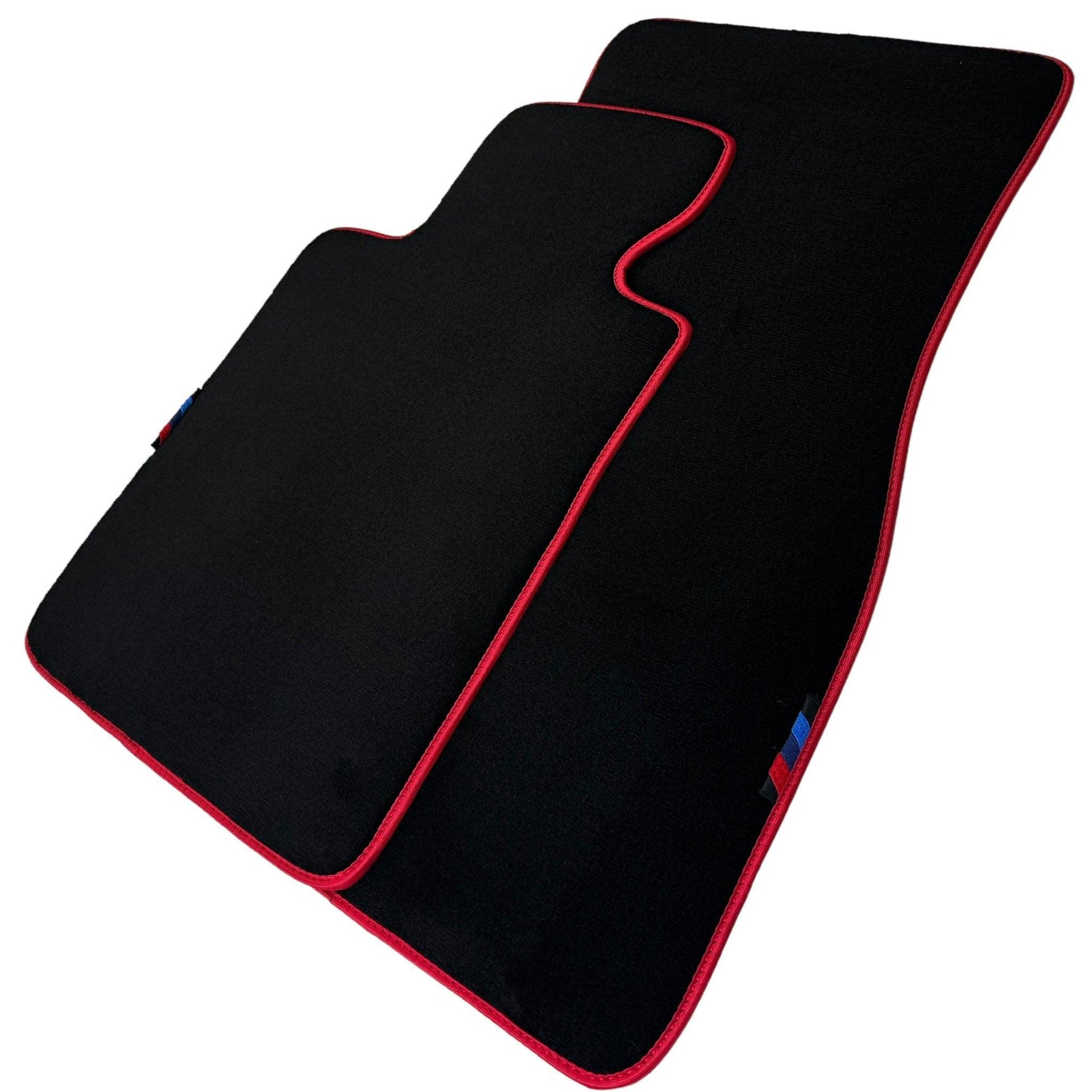 Black Floor Mats For BMW X5 Series E70 | Red Trim - AutoWin