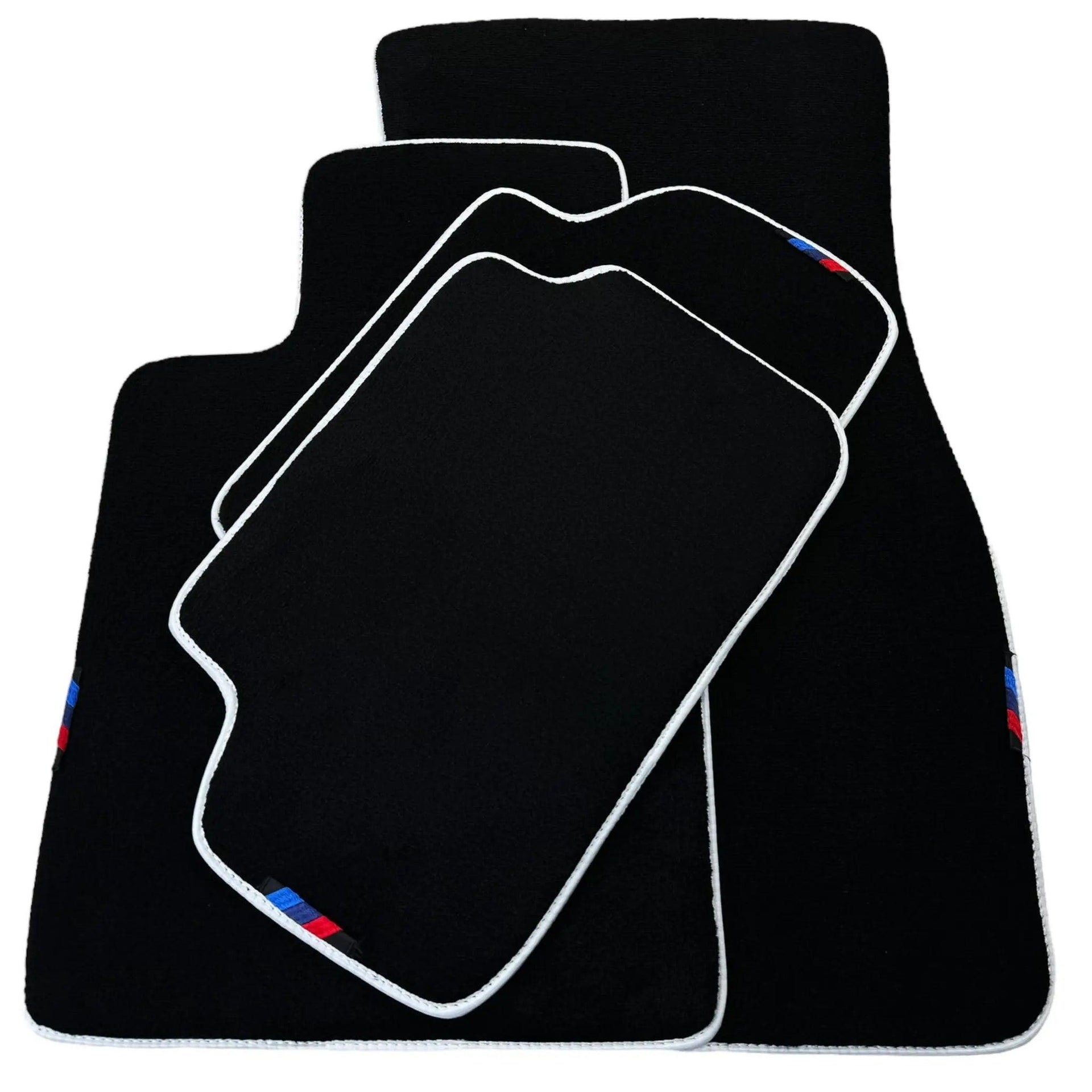 Black Floor Mats For BMW X5 Series E70 | White Trim - AutoWin