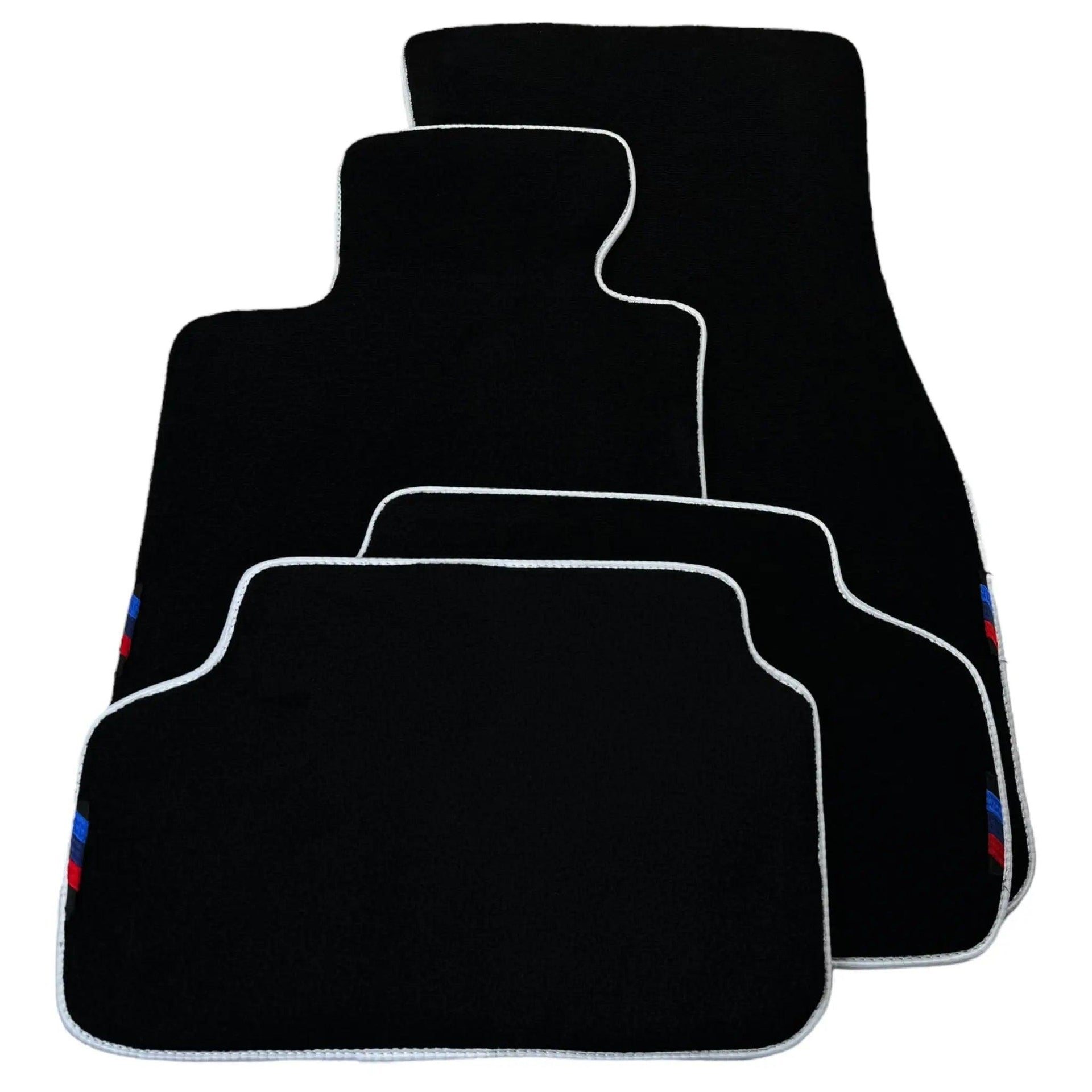 Black Floor Mats For BMW X5 Series E70 | White Trim - AutoWin