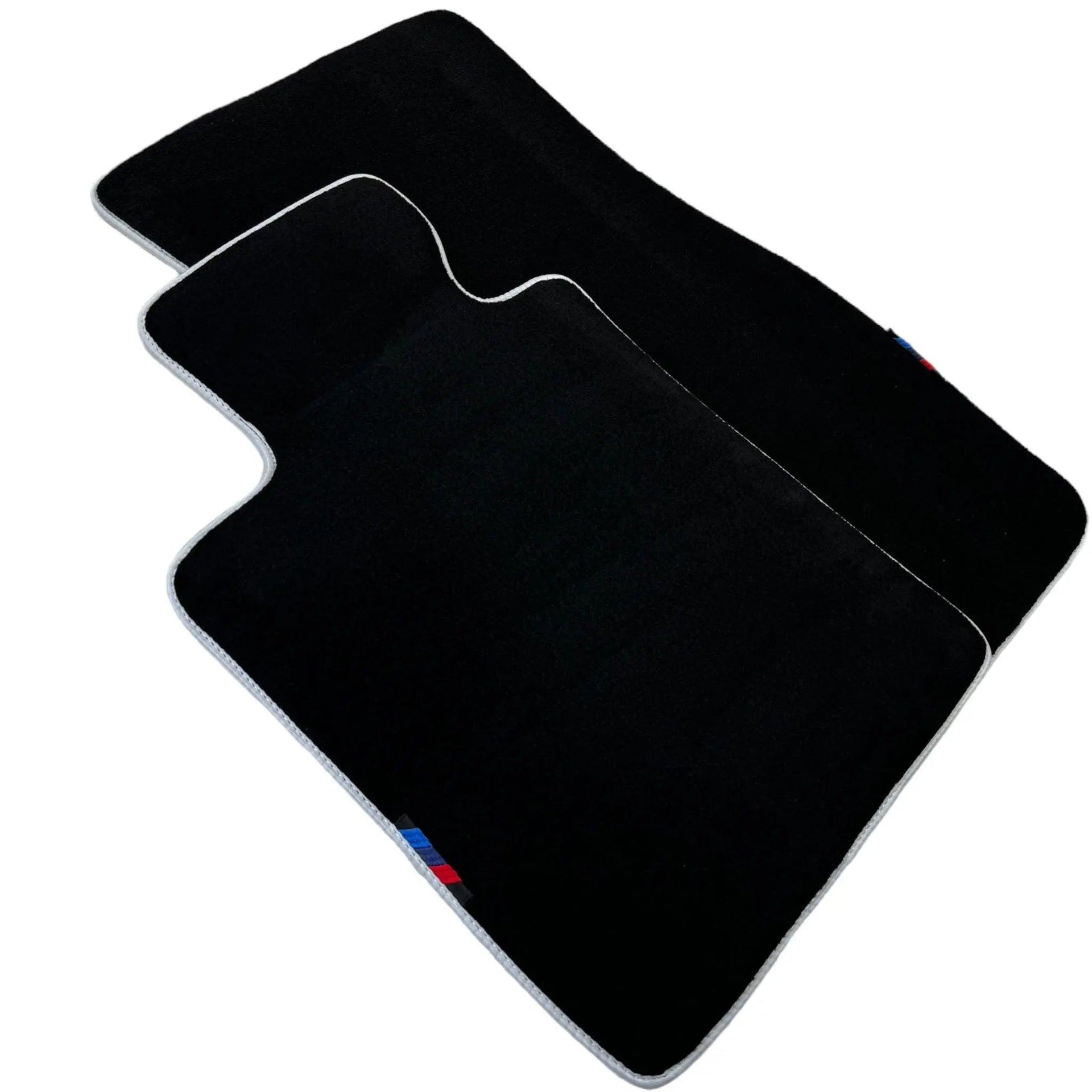 Black Floor Mats For BMW X5 Series E70 | White Trim - AutoWin