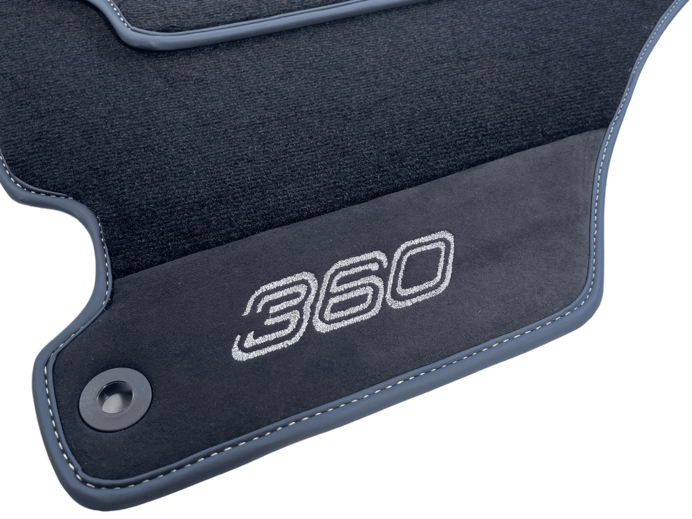 Black Floor Mats For Ferrari 360 Modena 1999-2005 With Alcantara Leather - AutoWin