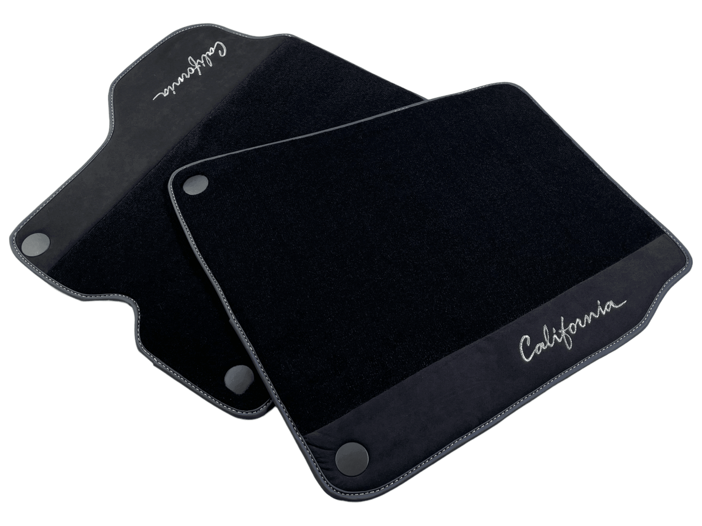 Black Floor Mats For Ferrari California 2008-2014 With Alcantara - AutoWin