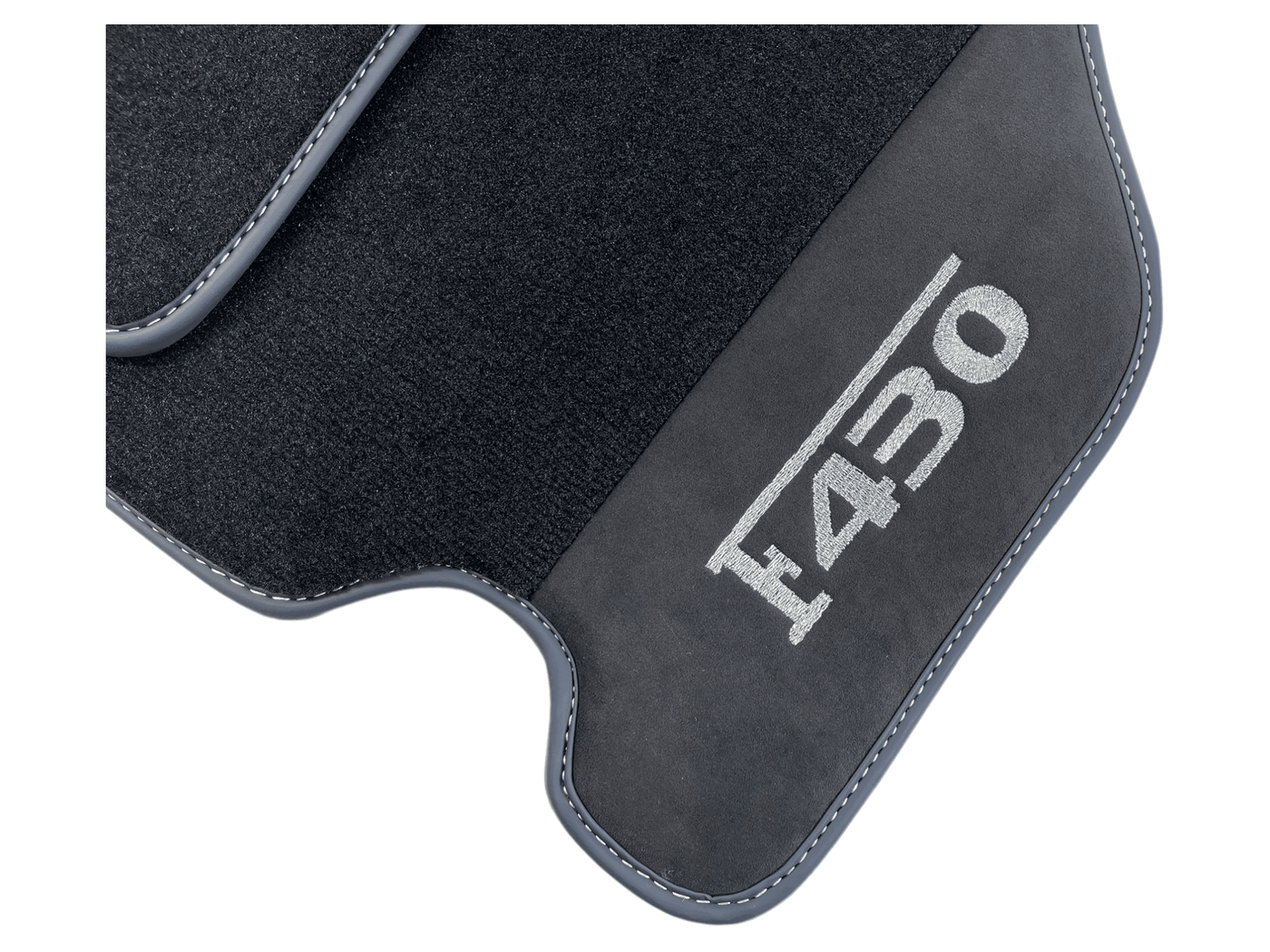 Black Floor Mats For Ferrari F430 2004-2009 With Alcantara Leather - AutoWin