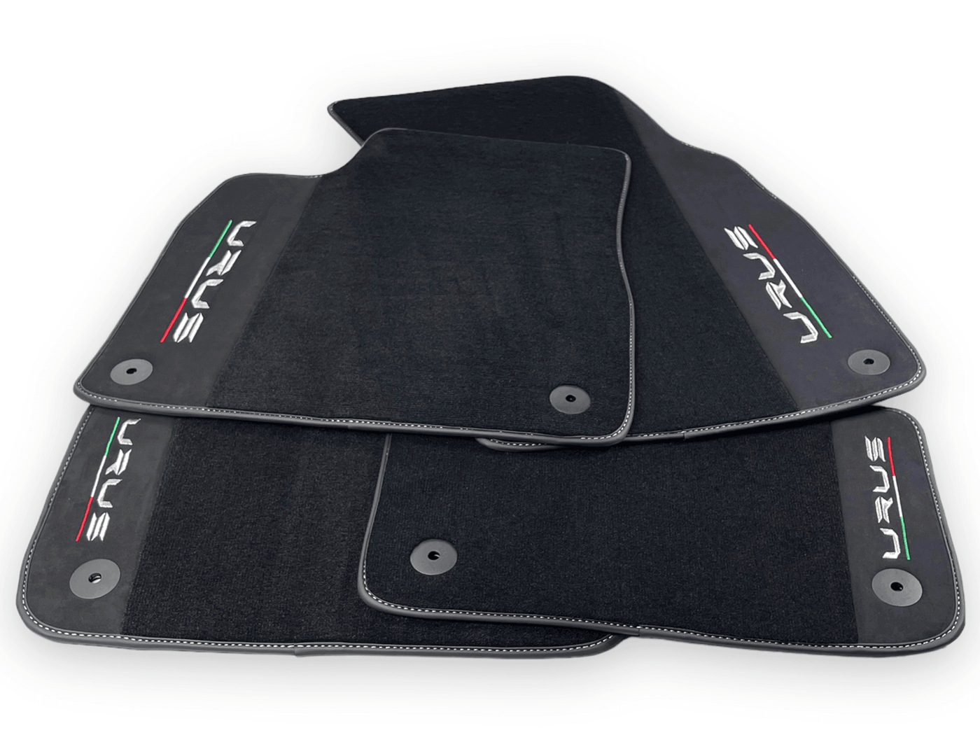 Black Floor Mats For Lamborghini Urus With Alcantara Leather - AutoWin