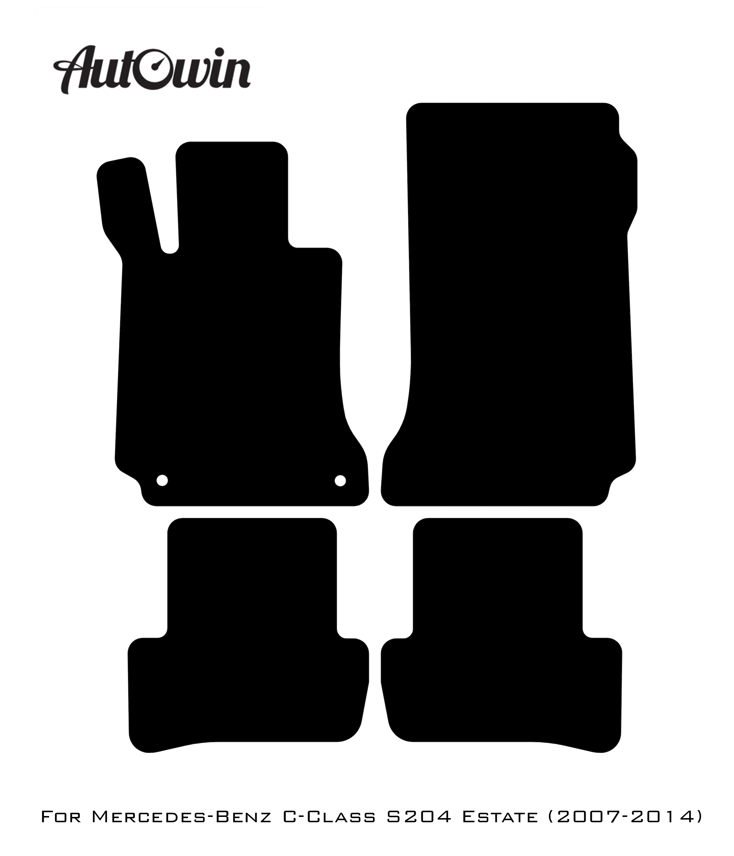 Black Floor Mats For Mercedes Benz C-Class S204 Estate (2007-2014) | AutoWin Edition - AutoWin