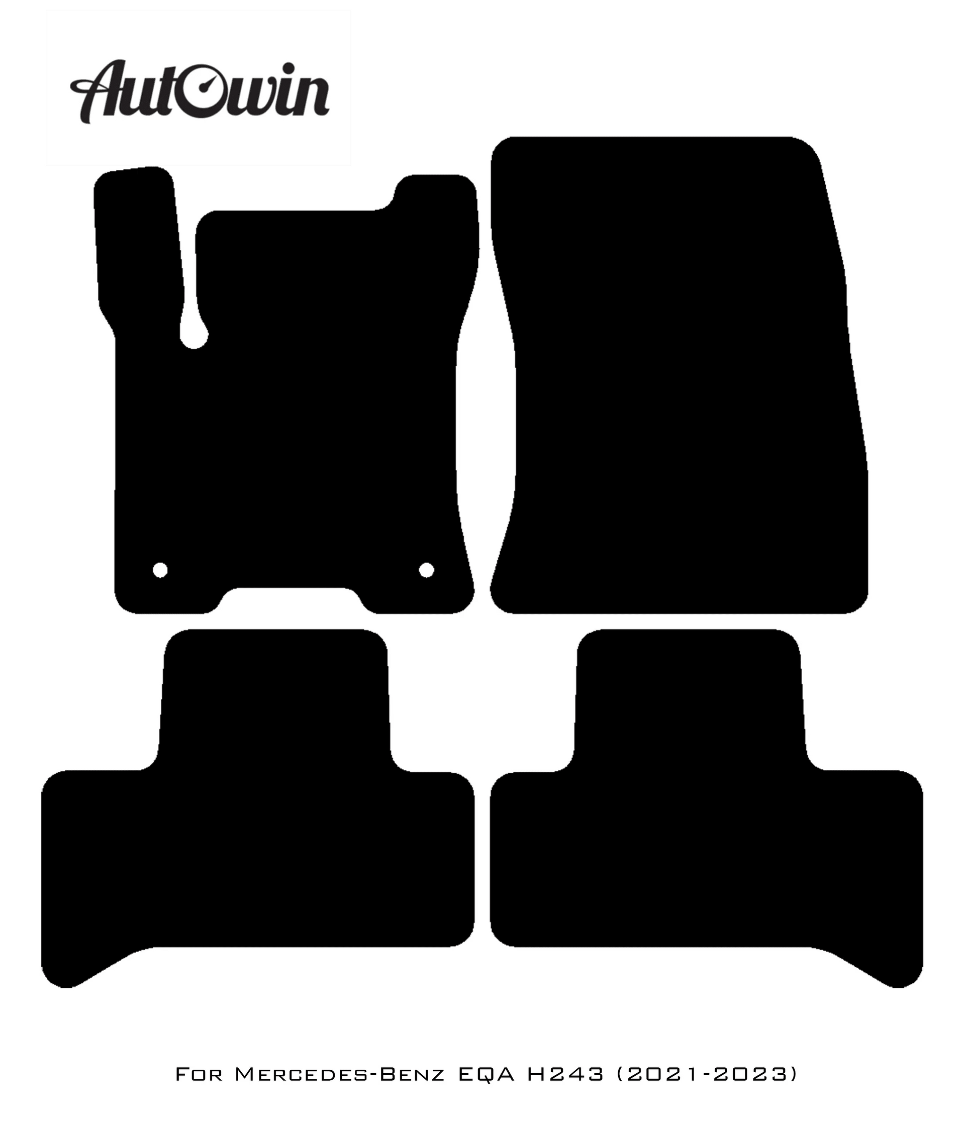 Black Floor Mats For Mercedes Benz EQA-Class H243 (2021-2023) | Fighter Jet Edition - AutoWin