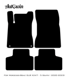 Black Floor Mats For Mercedes Benz GLB-Class X247 (2020-2023) | Fighter Jet Edition - AutoWin