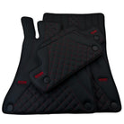 Black Leather Floor Mats For Mercedes Benz GLA-Class X156 (2017-2020) | ER56 Design - AutoWin