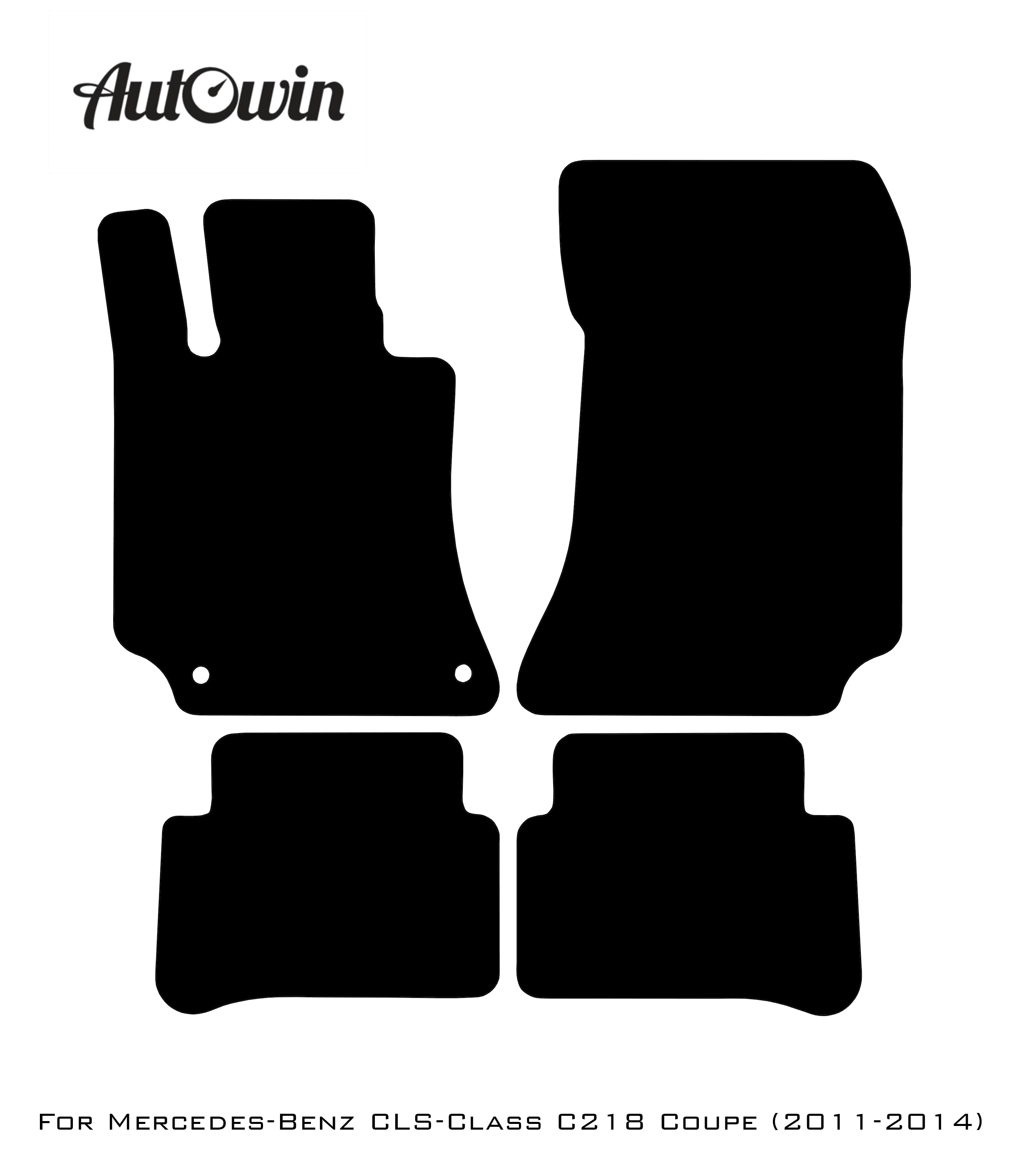 Black Luxury Floor Mats For Mercedes Benz CLS-Class C218 Coupe (2011-2014) | ER56 Design - AutoWin