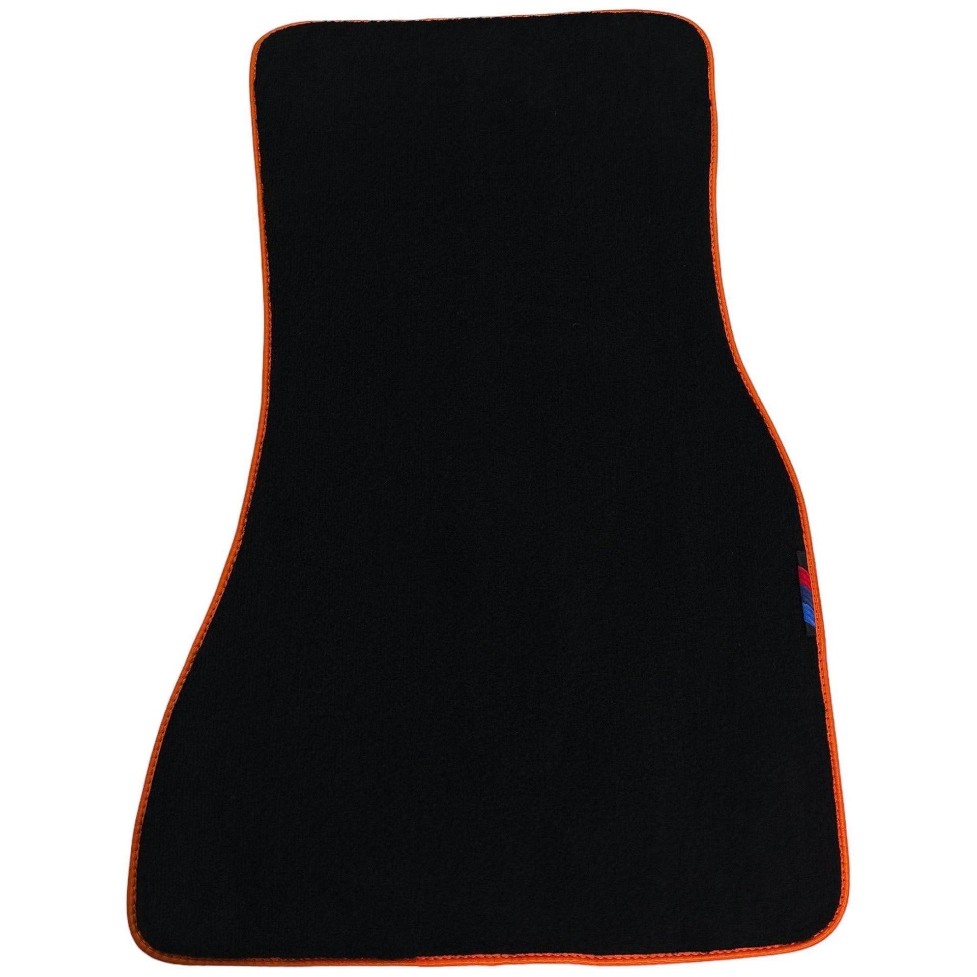 Black Mats For BMW 3 Series E36 4-door Sedan | Orange Trim - AutoWin