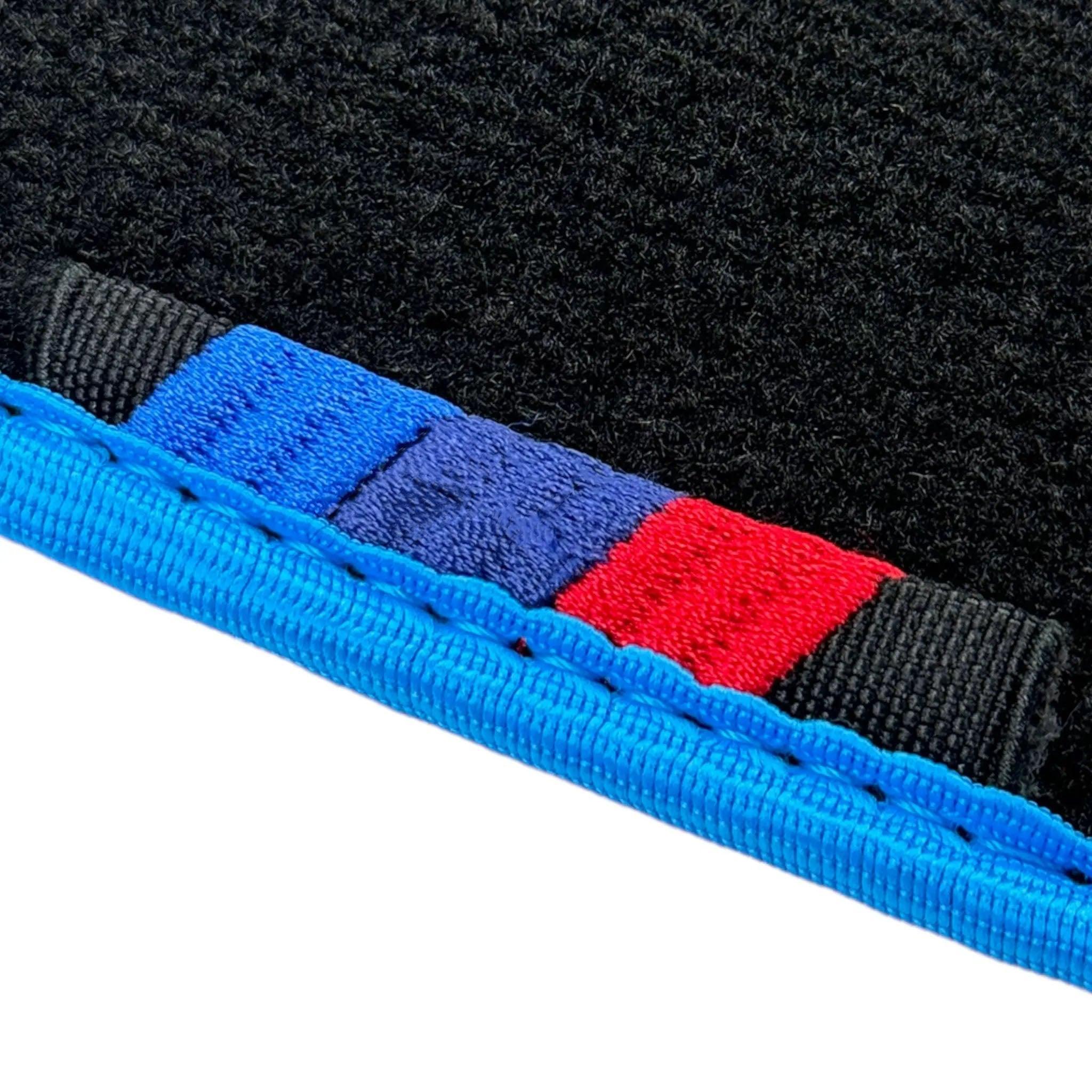 Black Mats For BMW M5 E60 | Sky Blue Trim - AutoWin