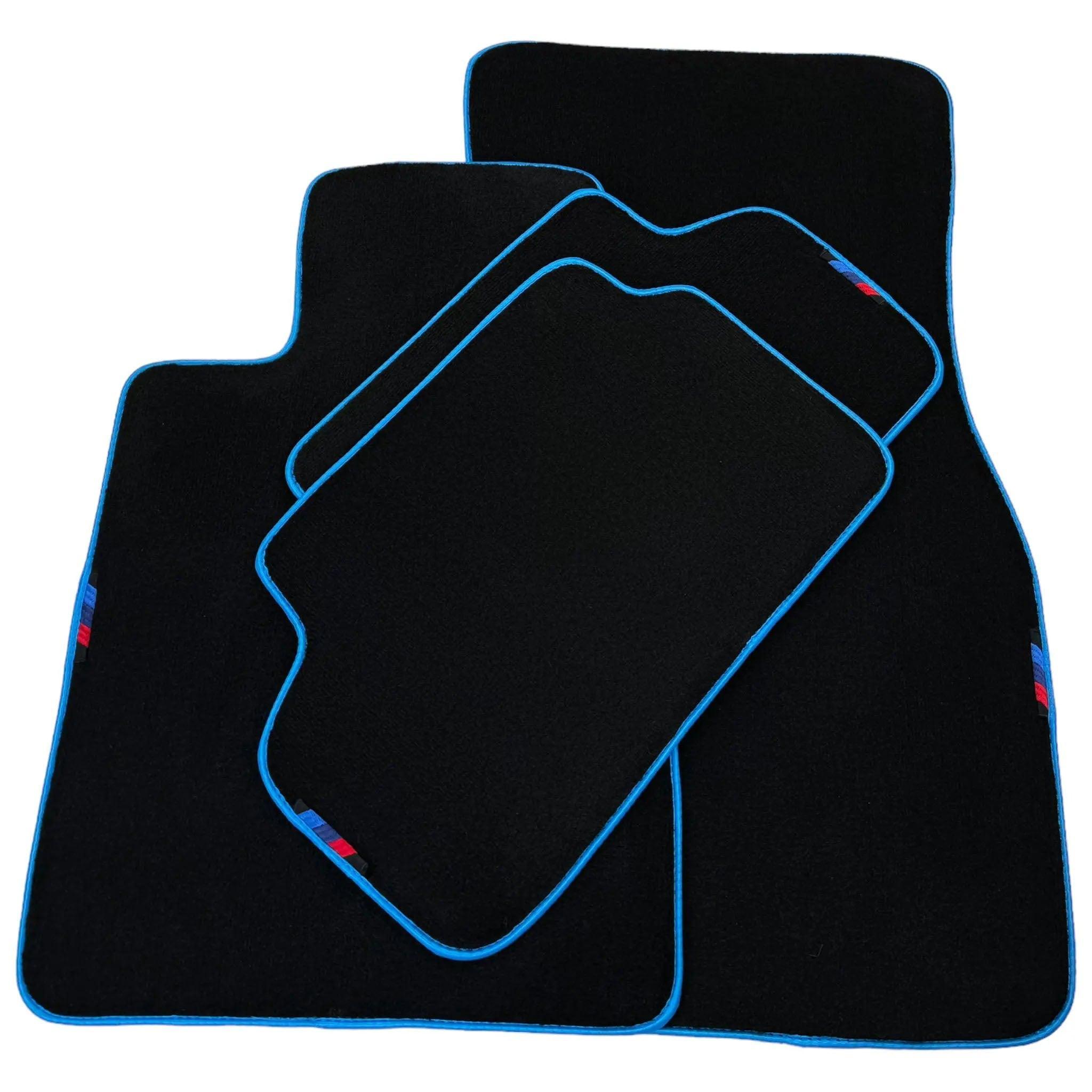 Black Mats For BMW M8 F93 4-door Gran Coupe | Sky Blue Trim - AutoWin