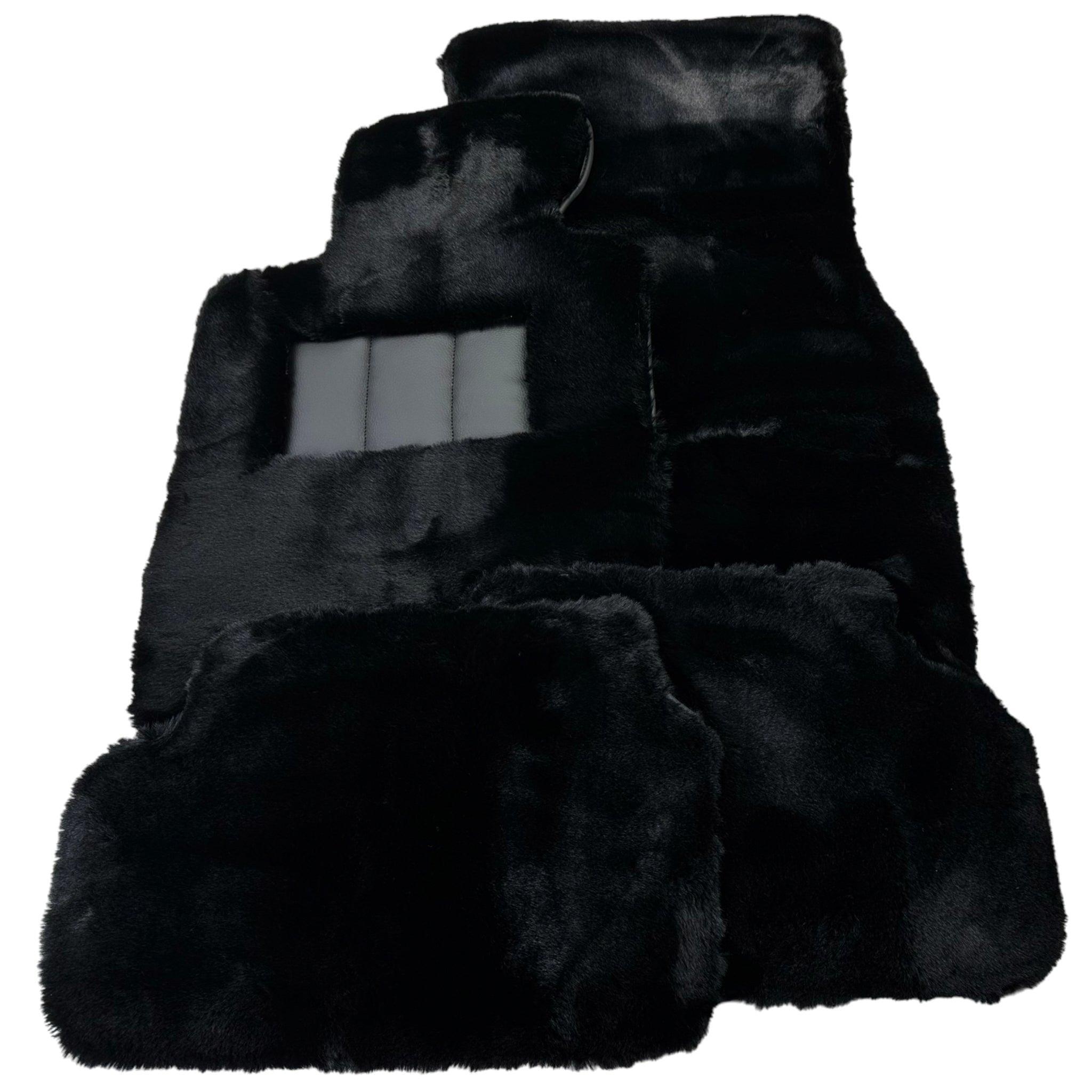 Black Sheepskin Floor Mats For BMW M8 F93 4-door Gran Coupe No Steps Edition - AutoWin