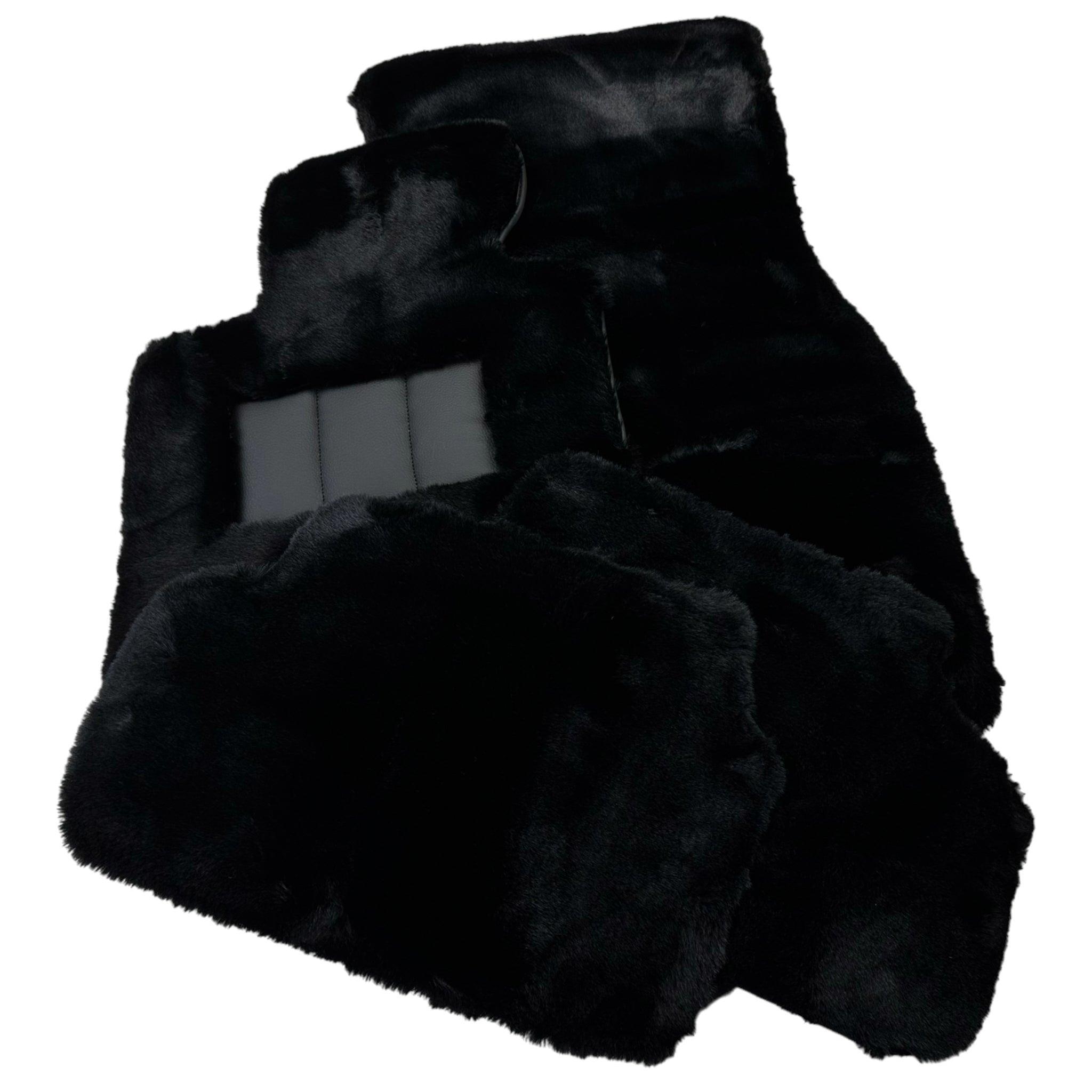 Black Sheepskin Floor Mats For BMW M8 F93 4-door Gran Coupe No Steps Edition - AutoWin