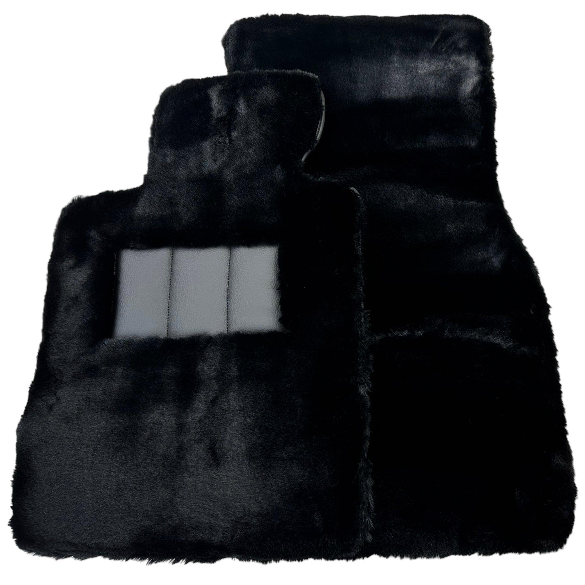Black Sheepskin Floor Mats For BMW M8 F93 4-door Gran Coupe No Steps Edition - AutoWin