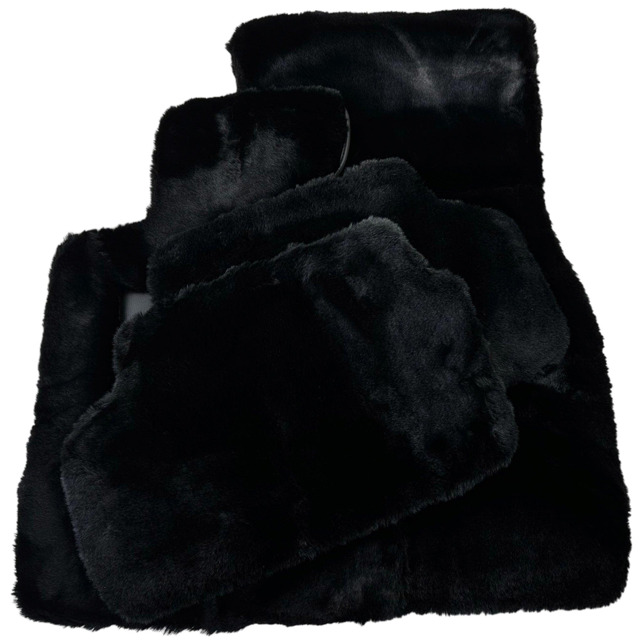 Black Sheepskin Floor Mats For BMW M8 F93 4-door Gran Coupe No Steps Edition - AutoWin