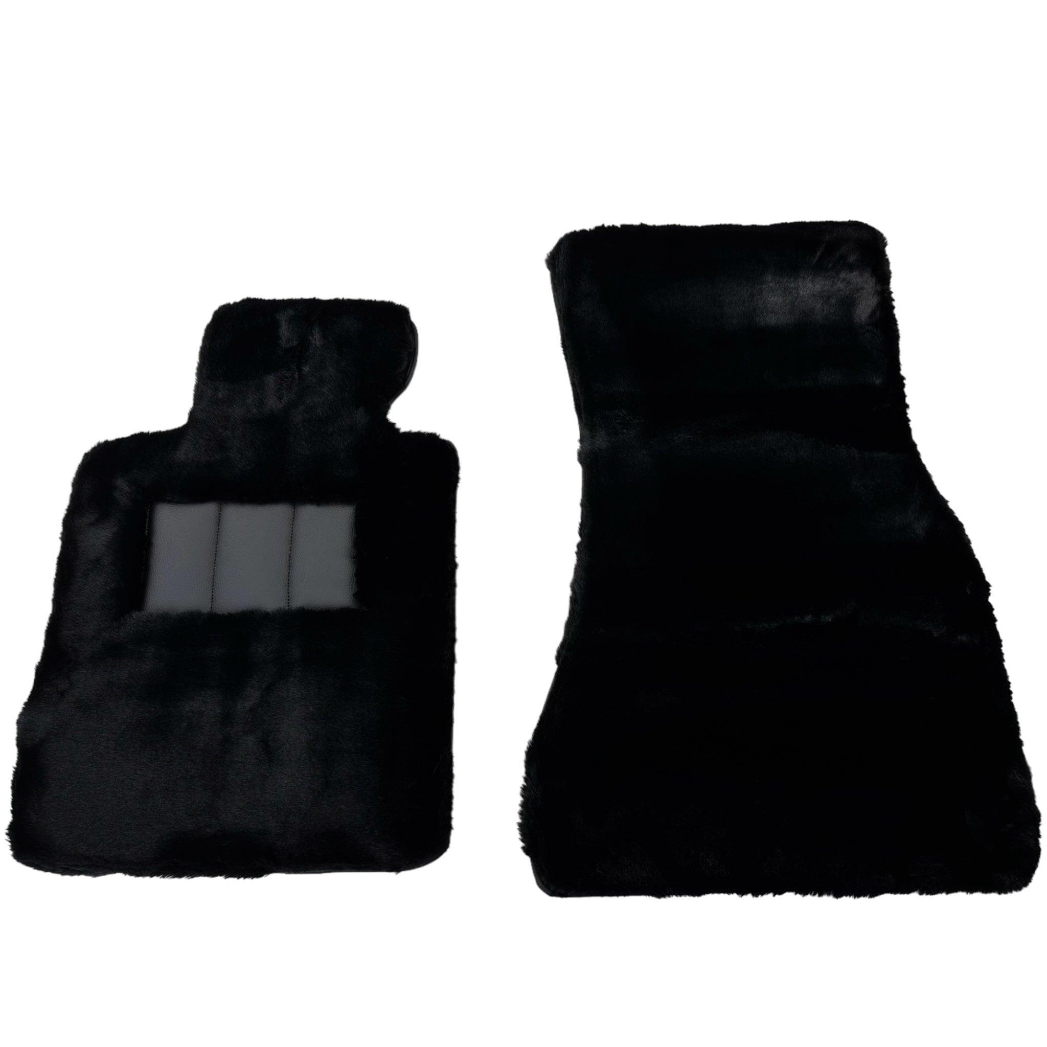 Black Sheepskin Floor Mats For BMW M8 F93 4-door Gran Coupe No Steps Edition - AutoWin
