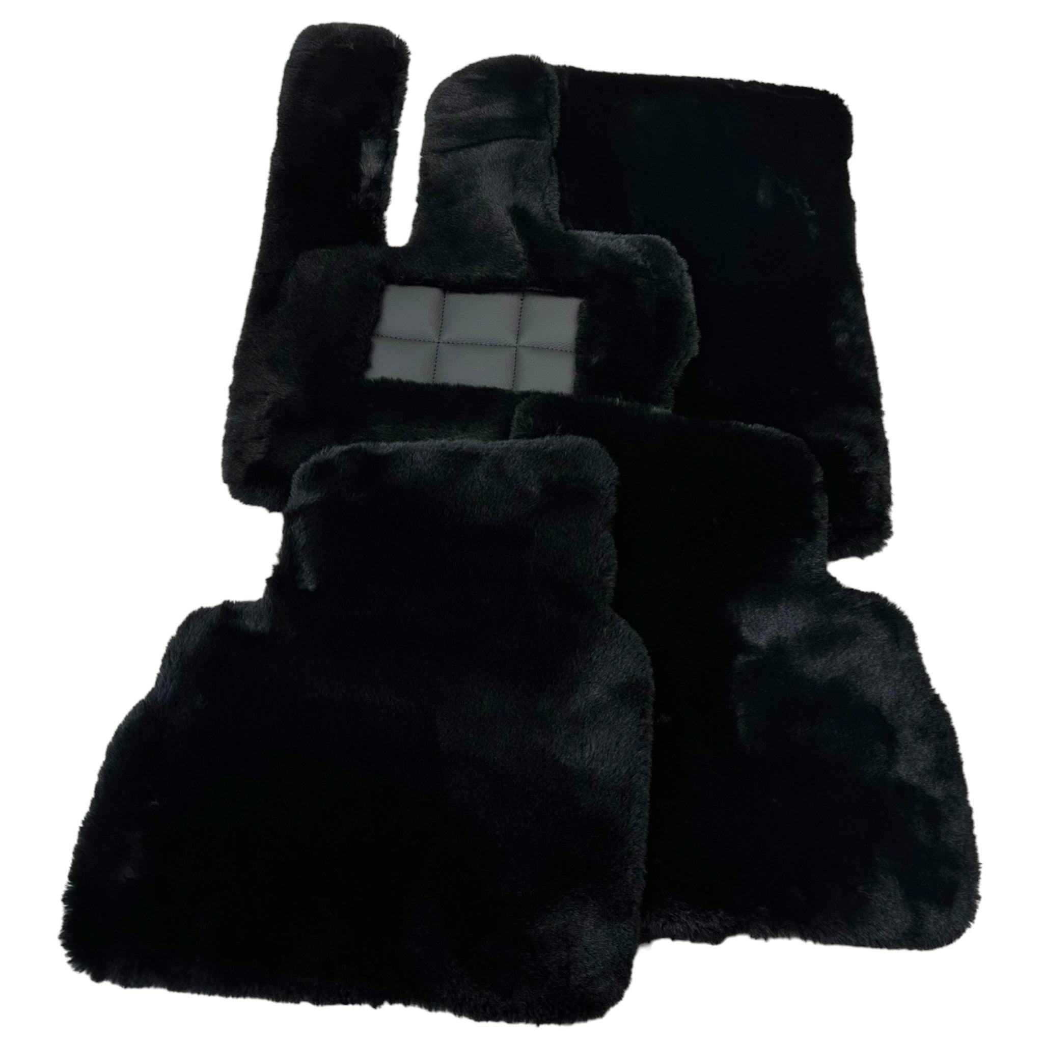 Black Sheepskin Floor Mats For Mercedes Benz C-Class S204 Estate (2007-2014) | ER56 Design - AutoWin