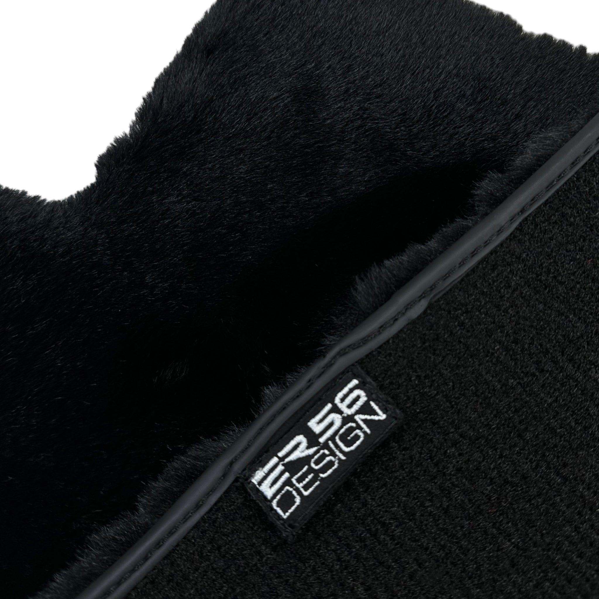 Black Sheepskin Floor Mats For Mercedes Benz C-Class S204 Estate (2007-2014) | ER56 Design - AutoWin