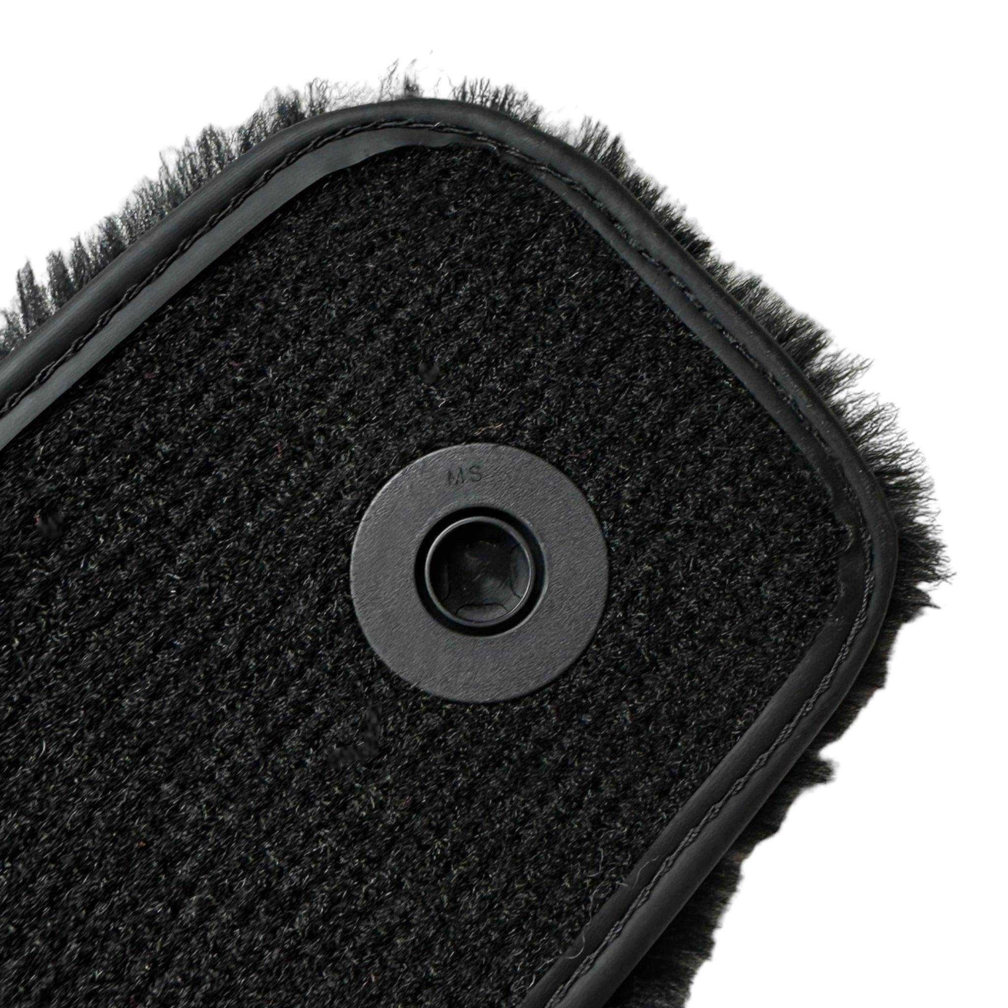 Black Sheepskin Floor Mats For Mercedes Benz C-Class S204 Estate (2007-2014) | ER56 Design - AutoWin