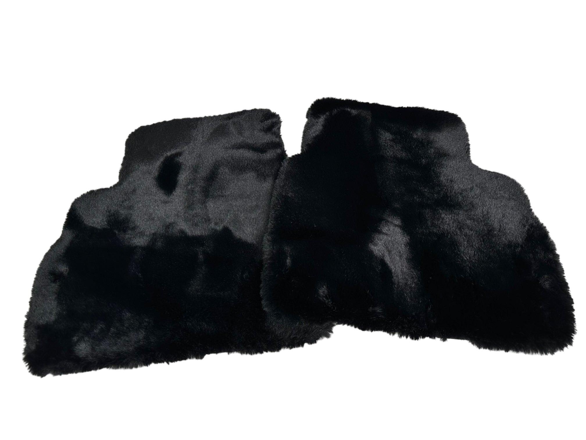 Black Sheepskin Floor Mats For Mercedes-Benz G Class 2019-2022 W463 ER56 Design - AutoWin