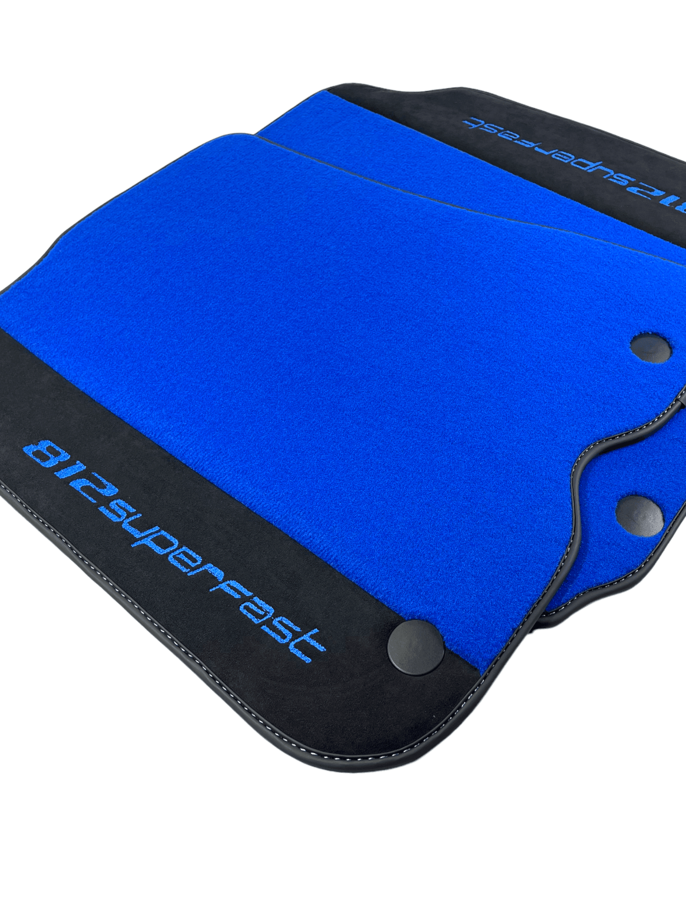 Blue Floor Mats For Ferrari 812 Superfast With Alcantara Leather - AutoWin