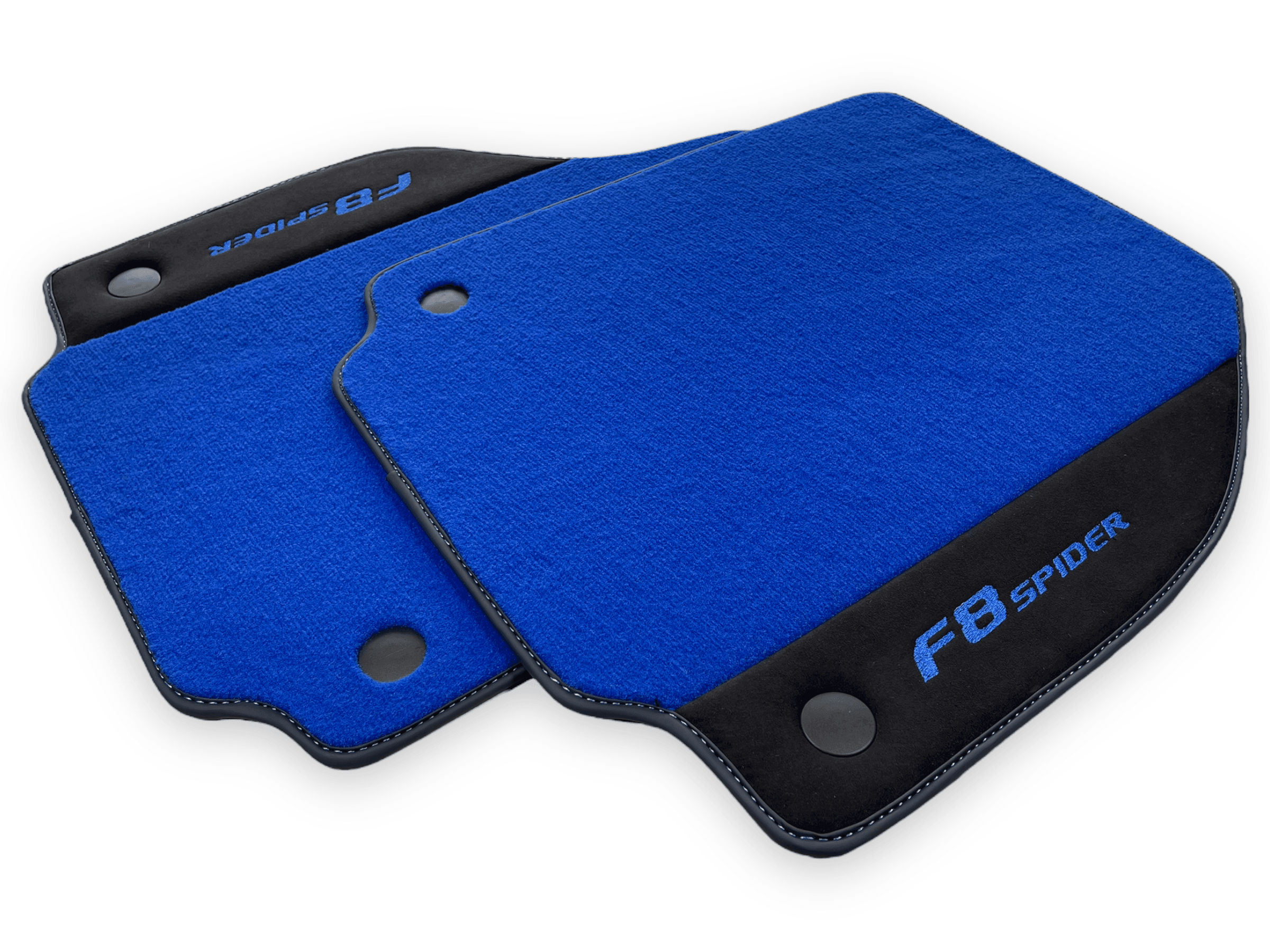 Blue Floor Mats For Ferrari F8 Spider 2019-2022 With Alcantara - AutoWin