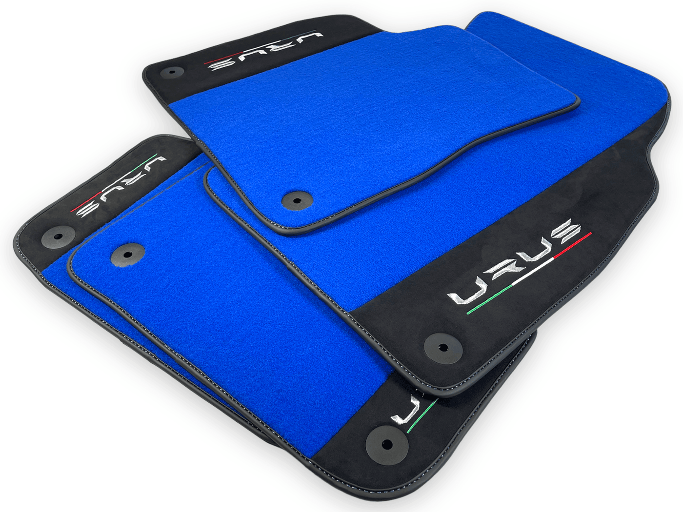 Blue Floor Mats For Lamborghini Urus With Alcantara Leather - AutoWin