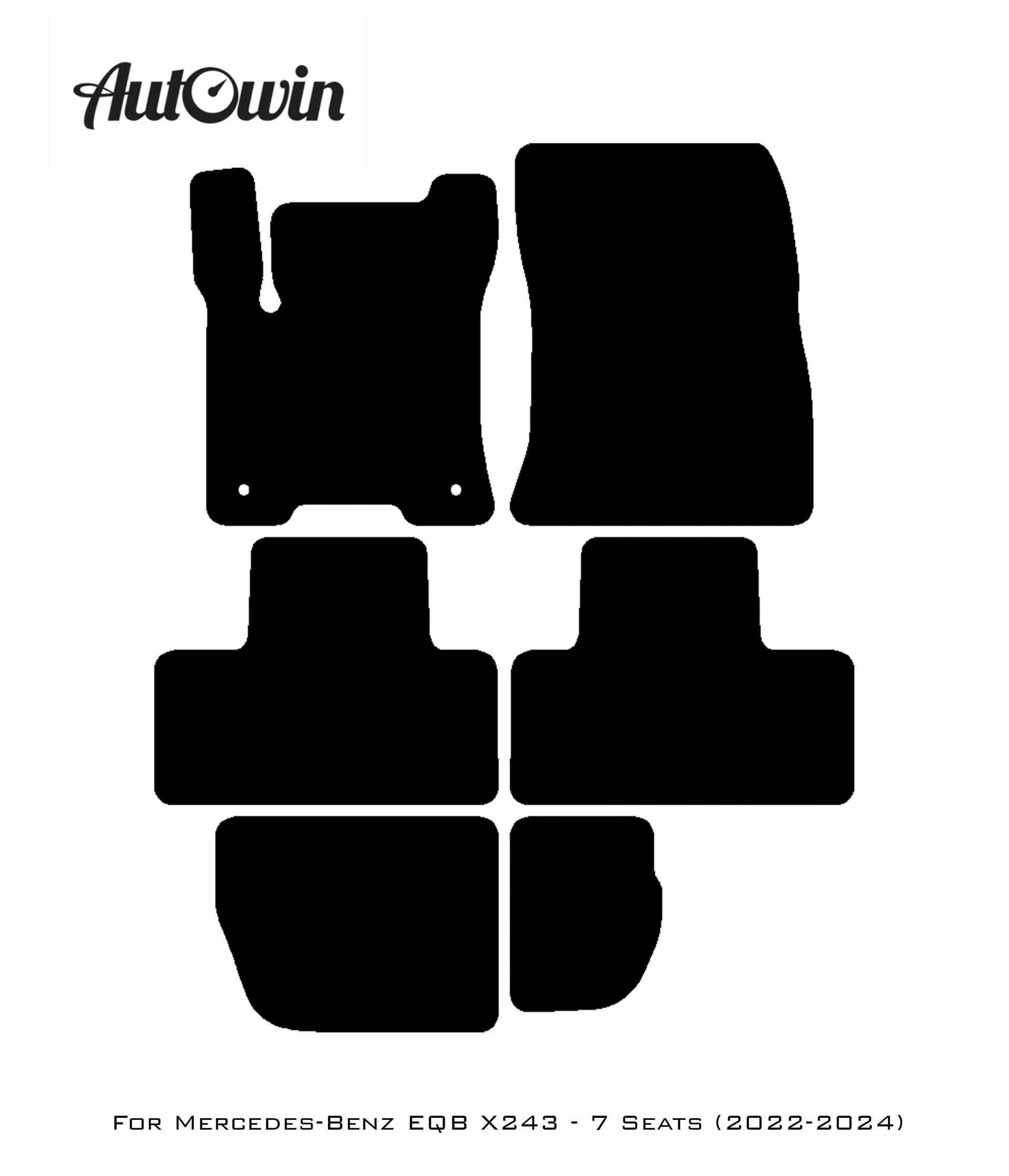 Blue Floor Mats For Mercedes Benz EQB-Class X243 (2022-2024) | Limited Edition - AutoWin