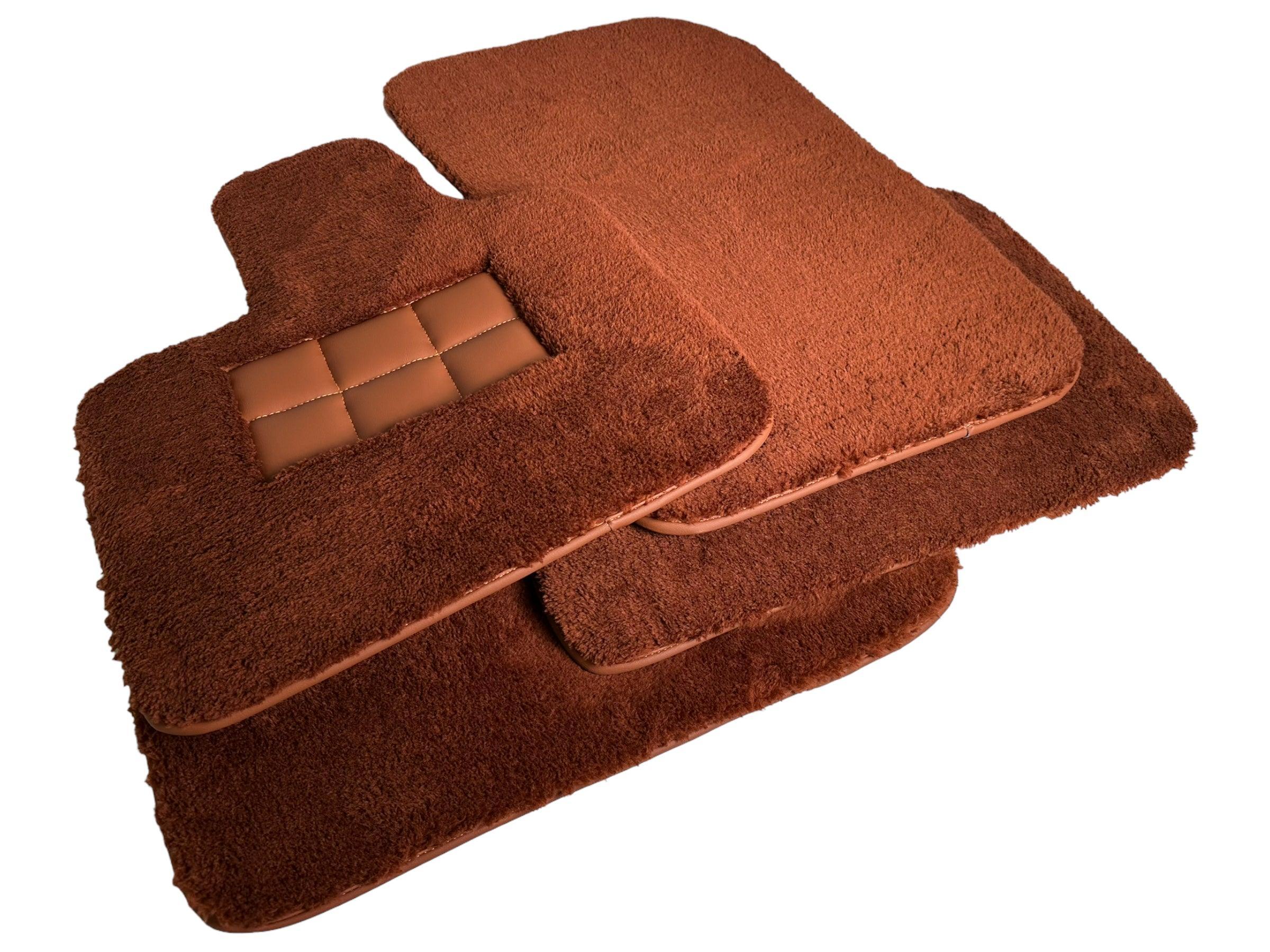 Brown Sheepskin Floor Mats For Rolls Royce Shadow 1965-1977 Er56 Design Brand - AutoWin