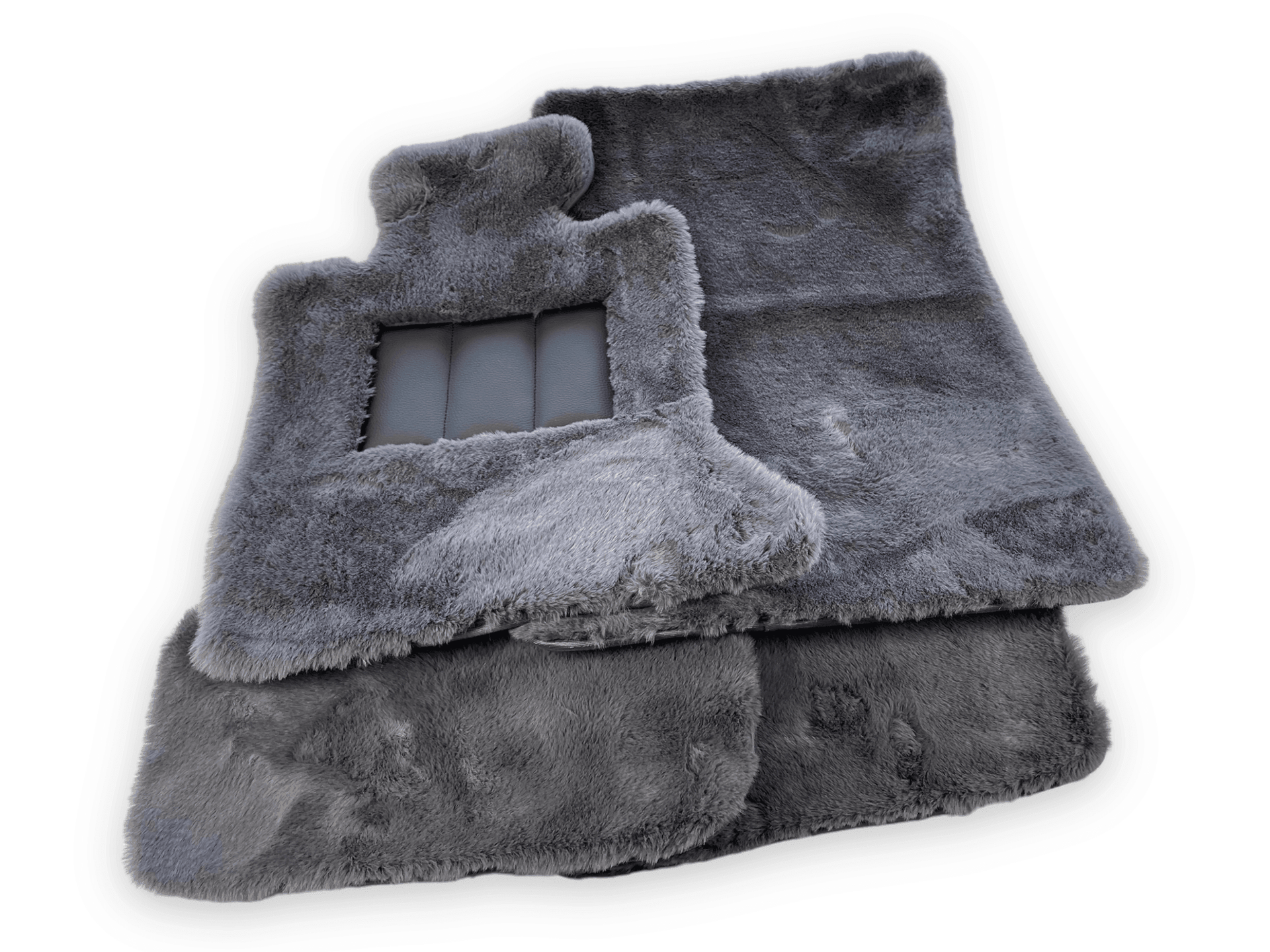 Dark Gray Sheepskin Floor Mats For Rolls Royce Phantom 2003–2016 Er56 Design Brand - AutoWin