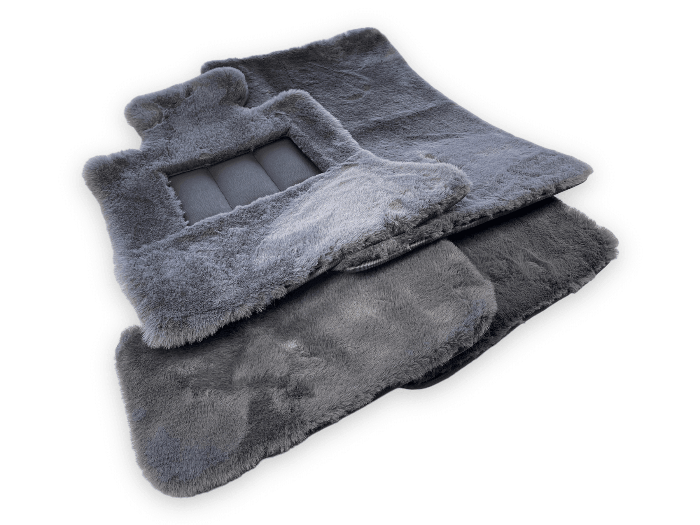 Dark Gray Sheepskin Floor Mats For Rolls Royce Phantom 2003–2016 Er56 Design Brand - AutoWin